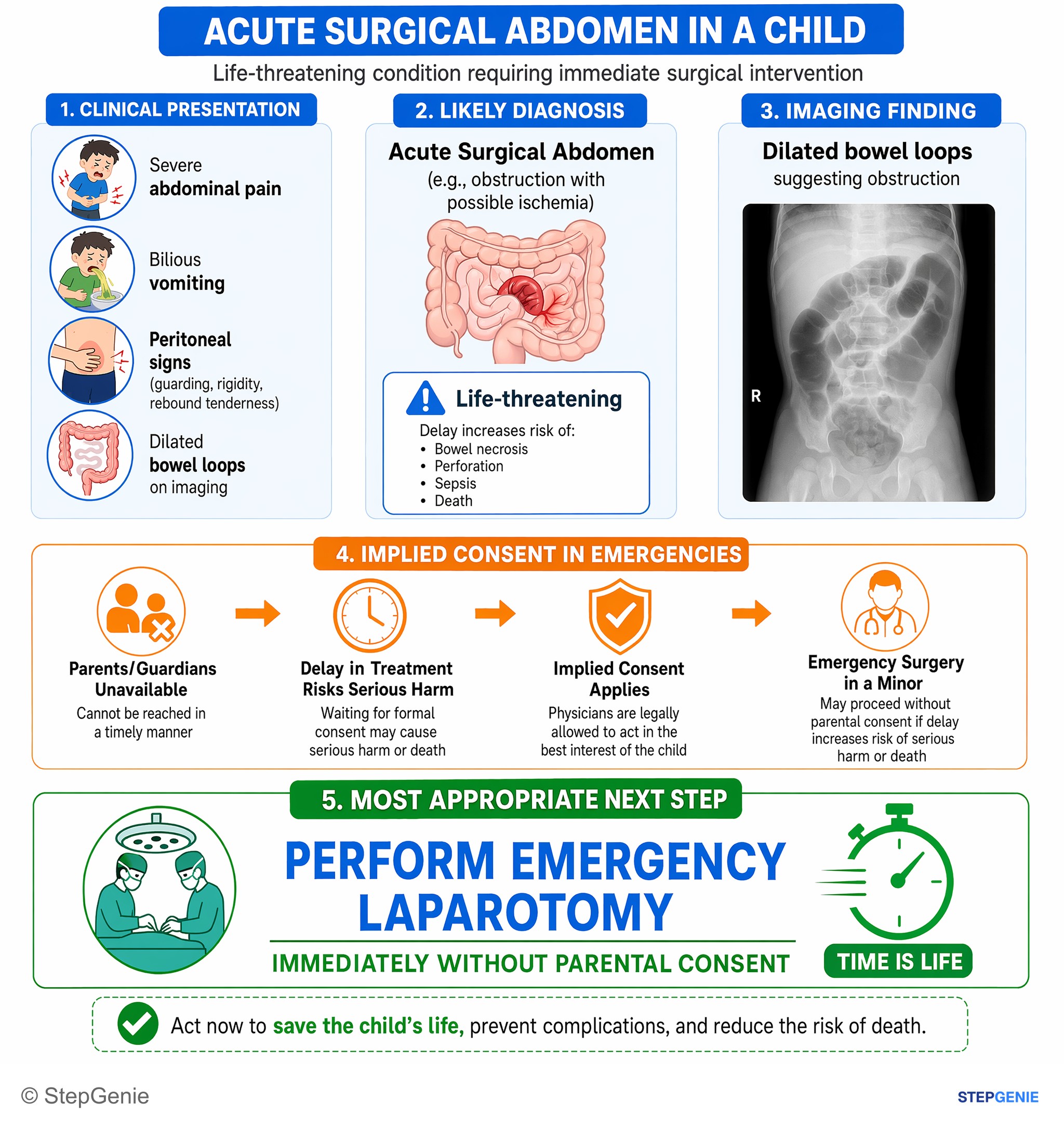 Medical ethics and jurisprudence — StepGenie USMLE Step 2 explanation infographic