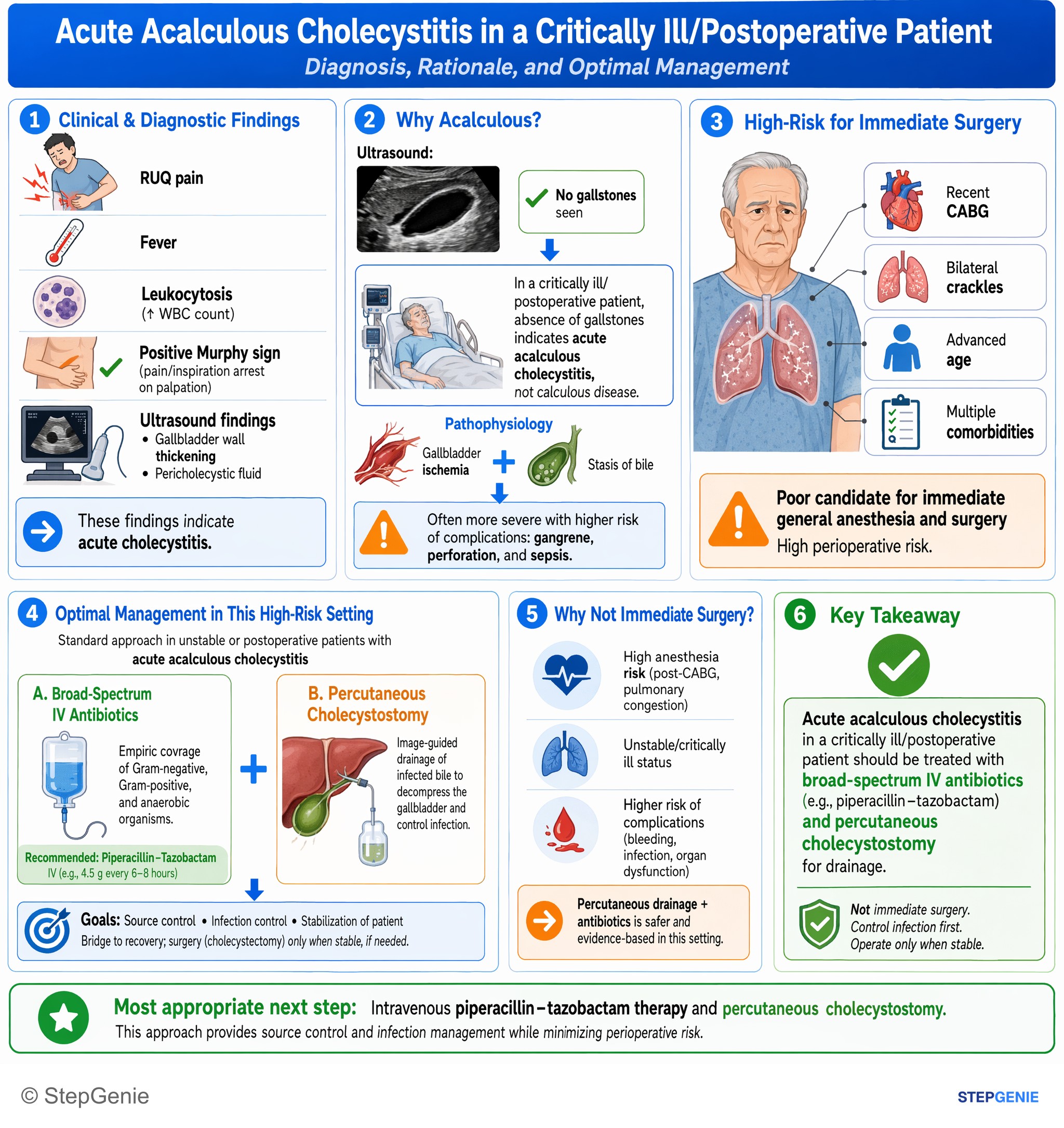 Biliary tract disorders — StepGenie USMLE Step 2 explanation infographic
