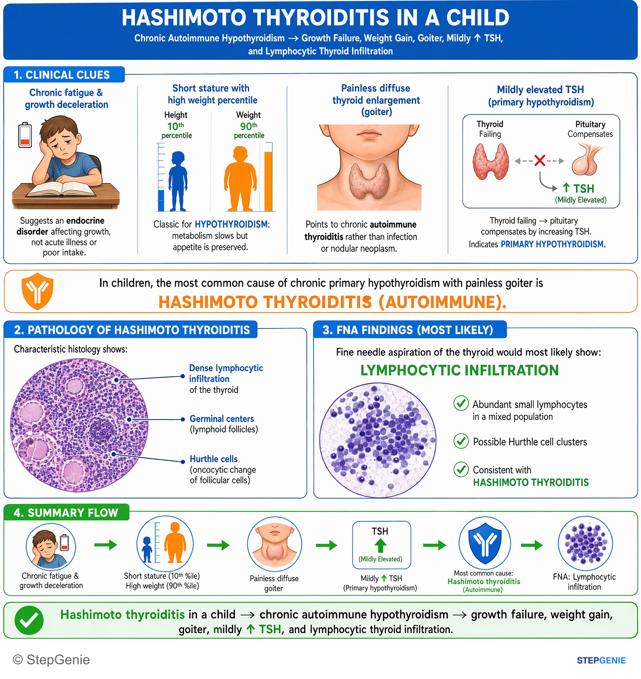Thyroid disorders — StepGenie USMLE Step 1 explanation infographic