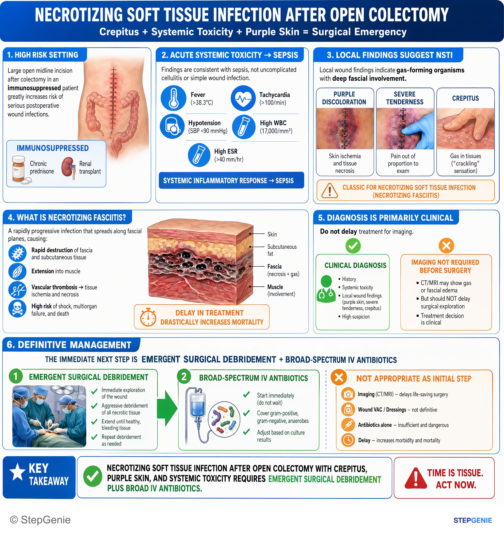 Skin and soft tissue infections — StepGenie USMLE Step 2 explanation infographic