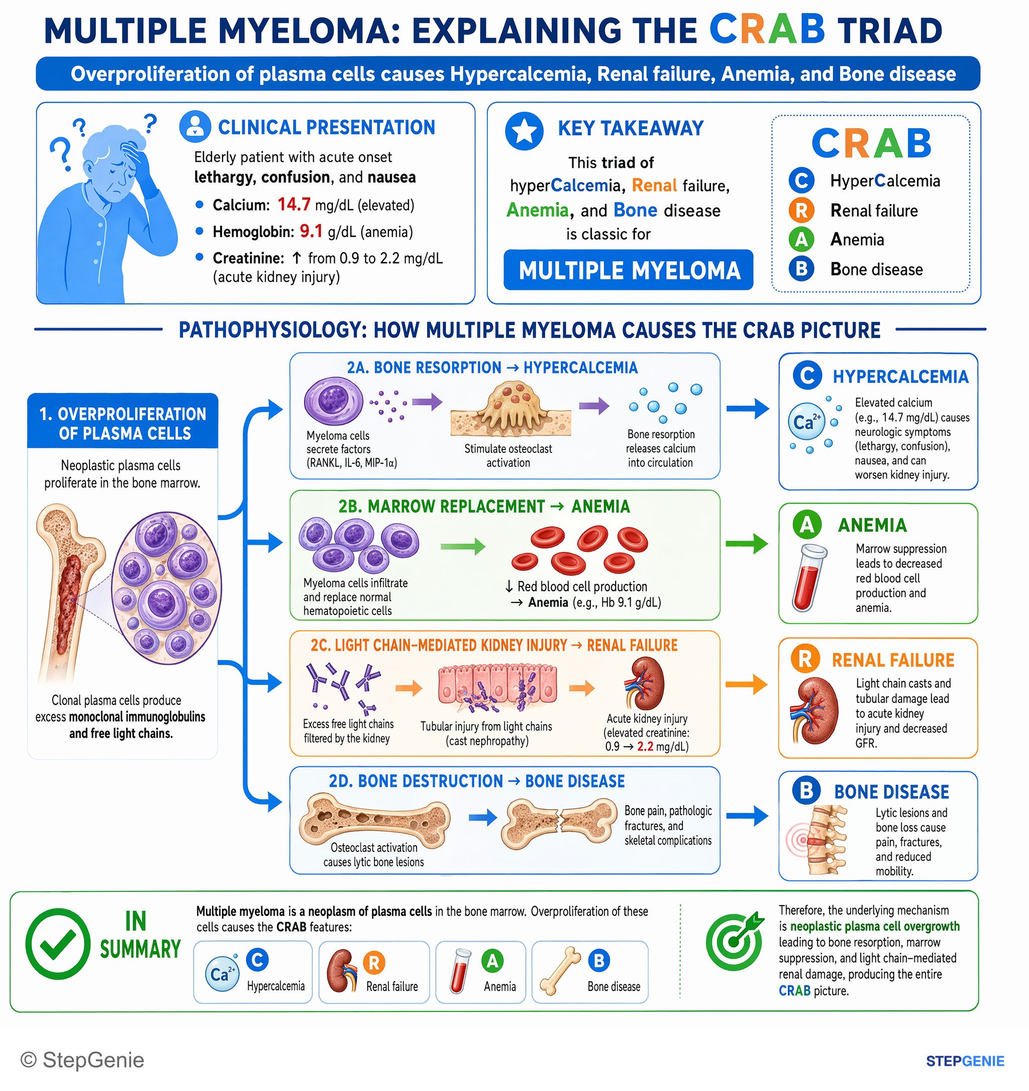 Electrolytes + electrolyte disorders — StepGenie USMLE Step 1 explanation infographic