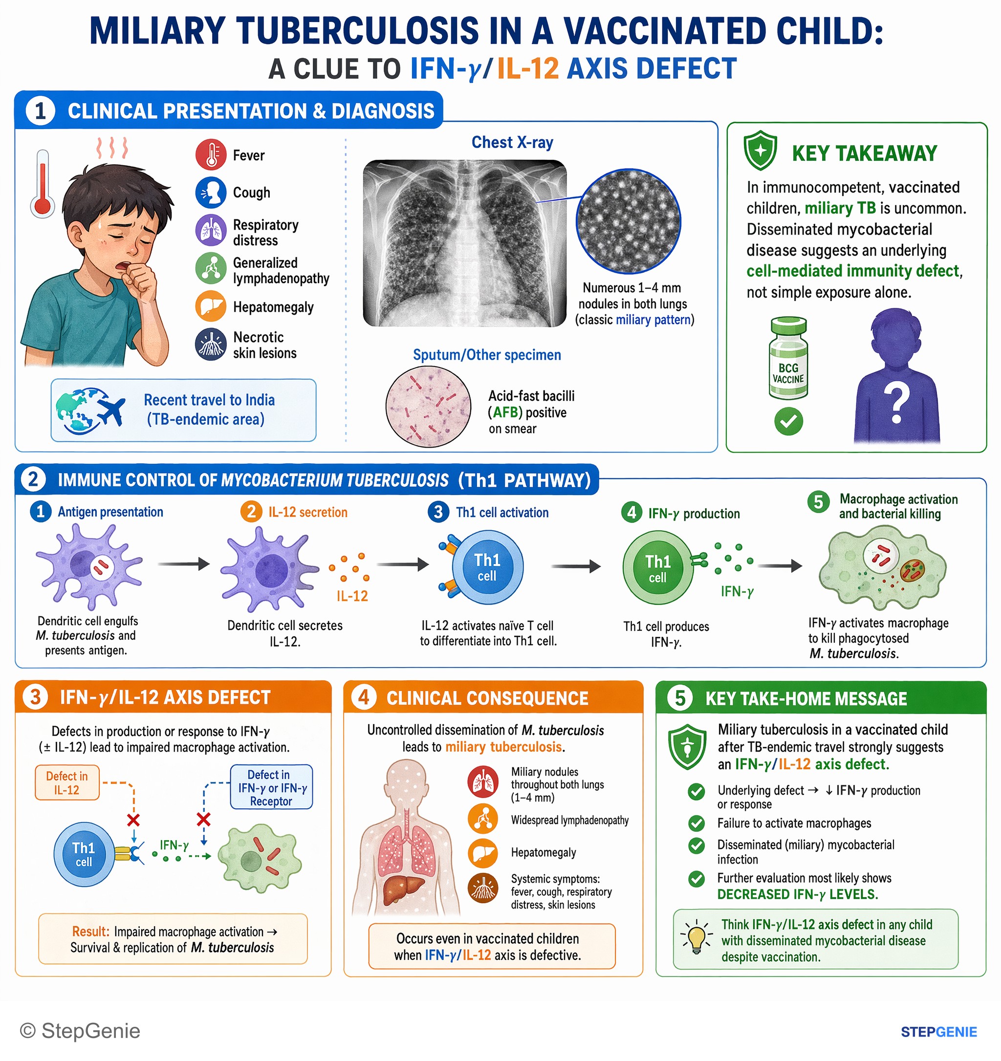 Bacterial infections — StepGenie USMLE Step 1 explanation infographic