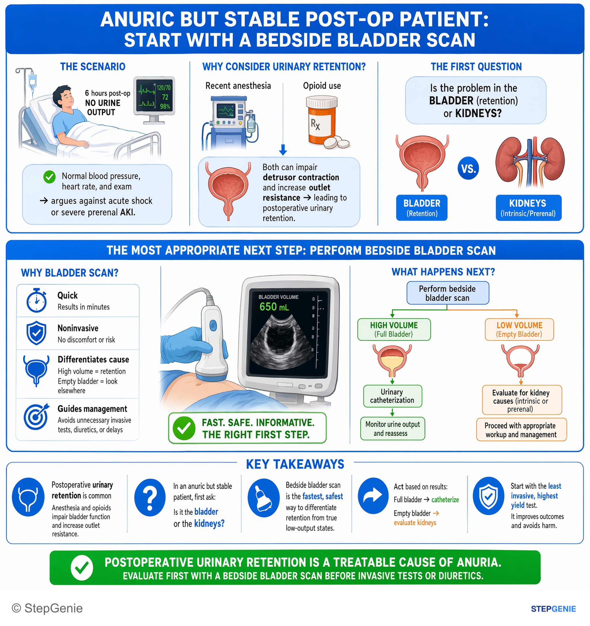 Acute kidney injury — StepGenie USMLE Step 2 explanation infographic