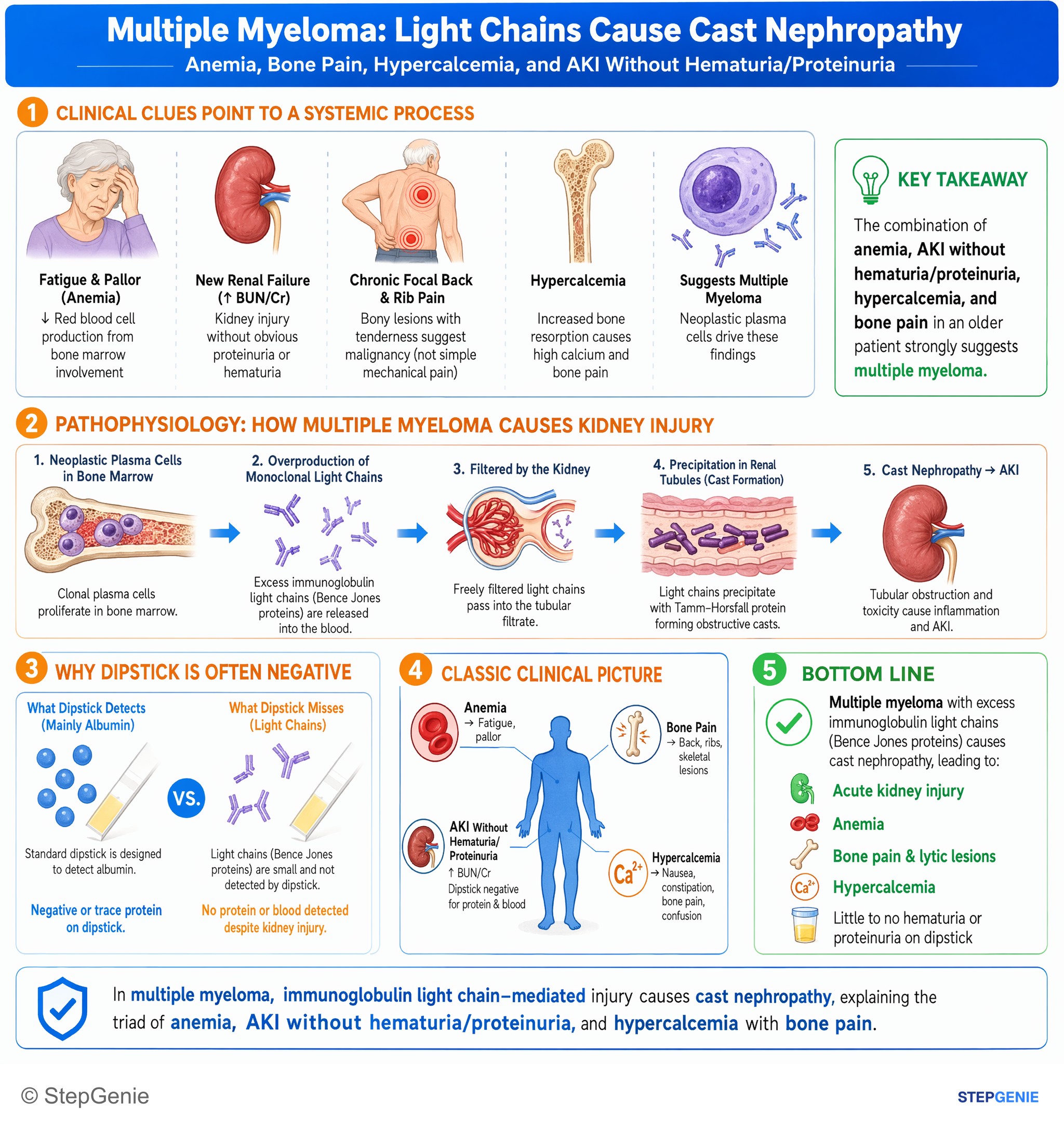 Acute kidney injury — StepGenie USMLE Step 1 explanation infographic