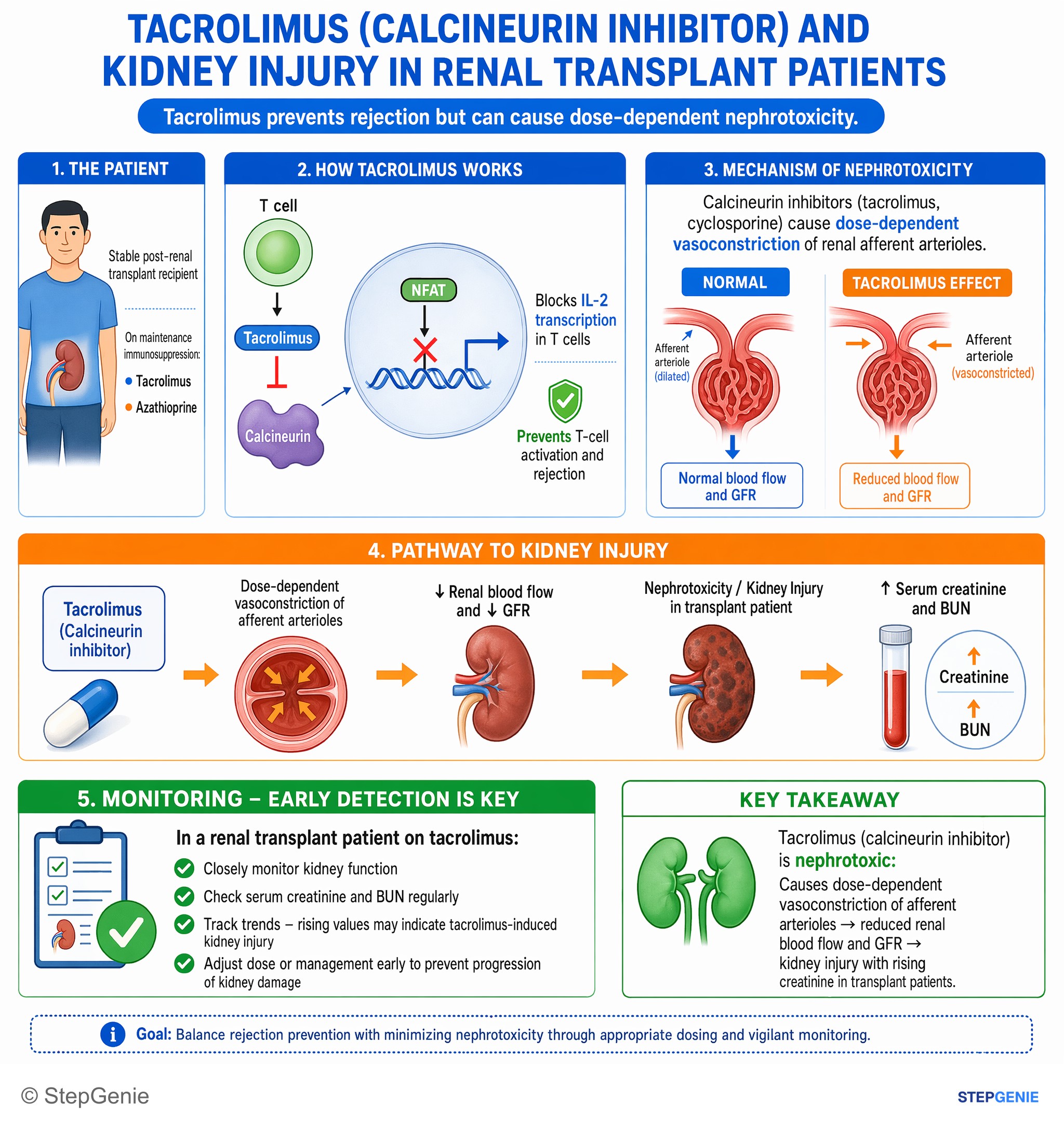 Transplant medicine — StepGenie USMLE Step 2 explanation infographic