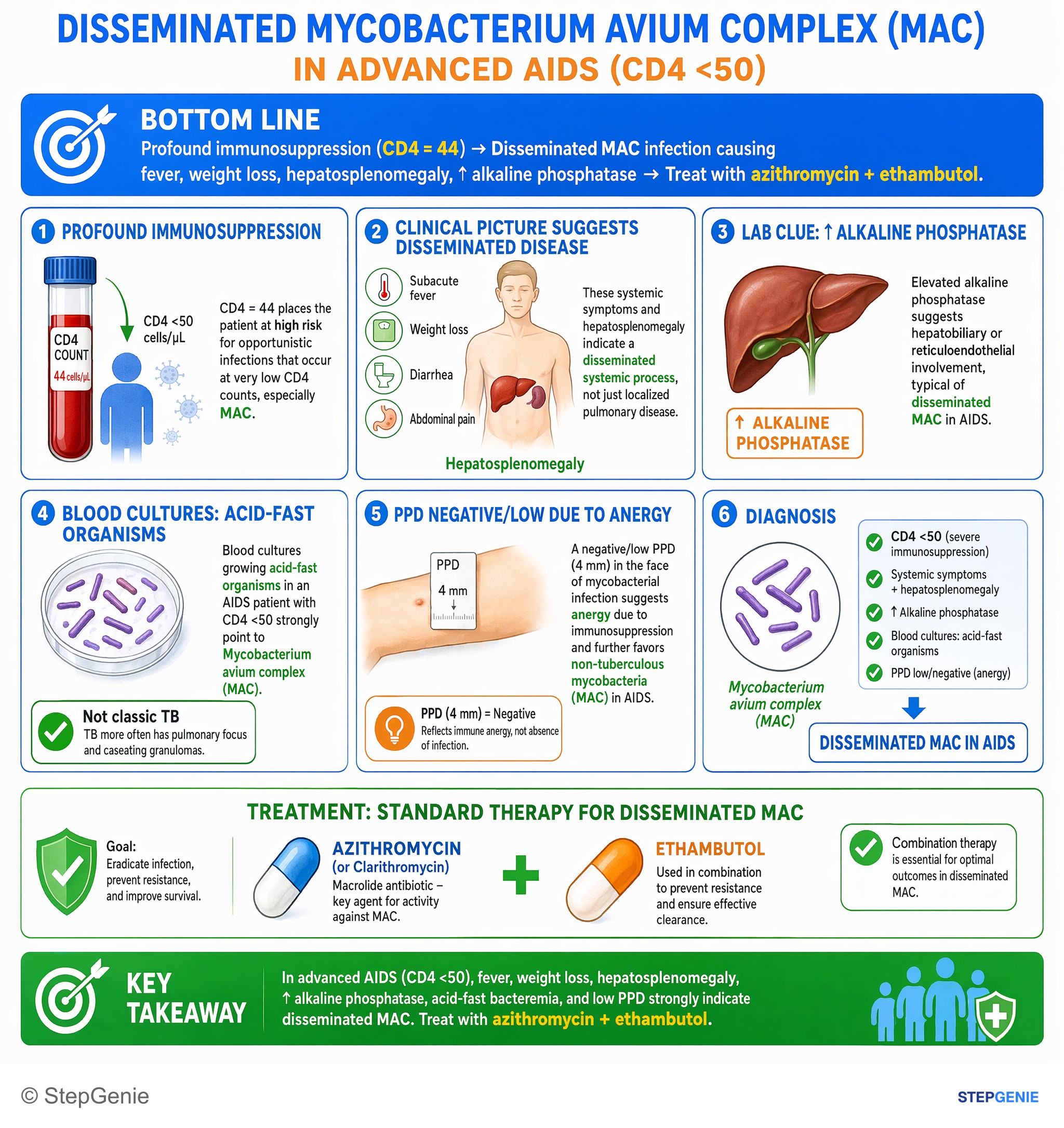 Bacterial infections — StepGenie USMLE Step 2 explanation infographic