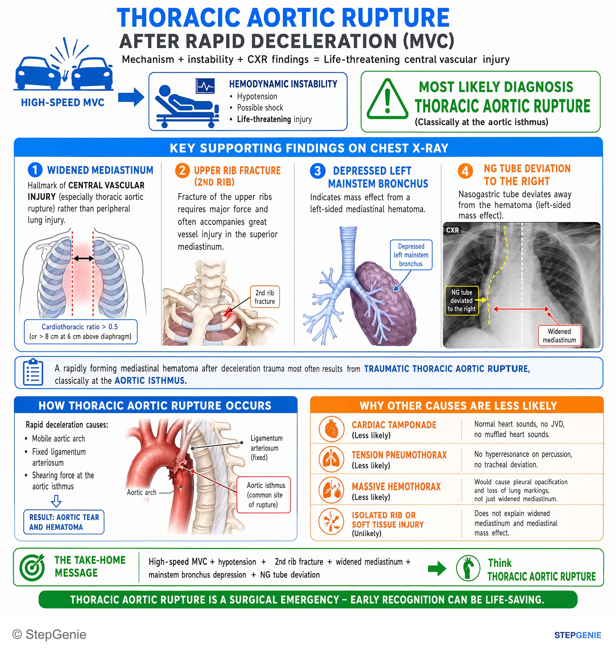Critical care and trauma medicine — StepGenie USMLE Step 2 explanation infographic
