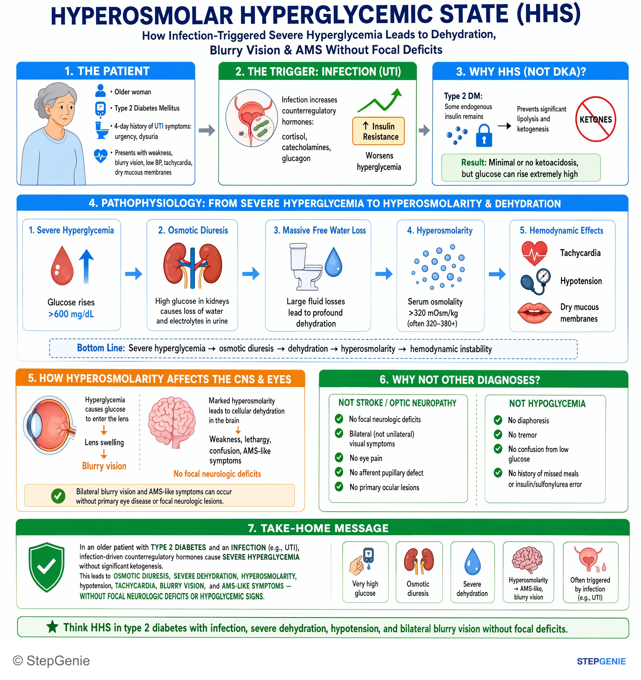 Fluid, electrolytes, and acid-base — StepGenie USMLE Step 2 explanation infographic