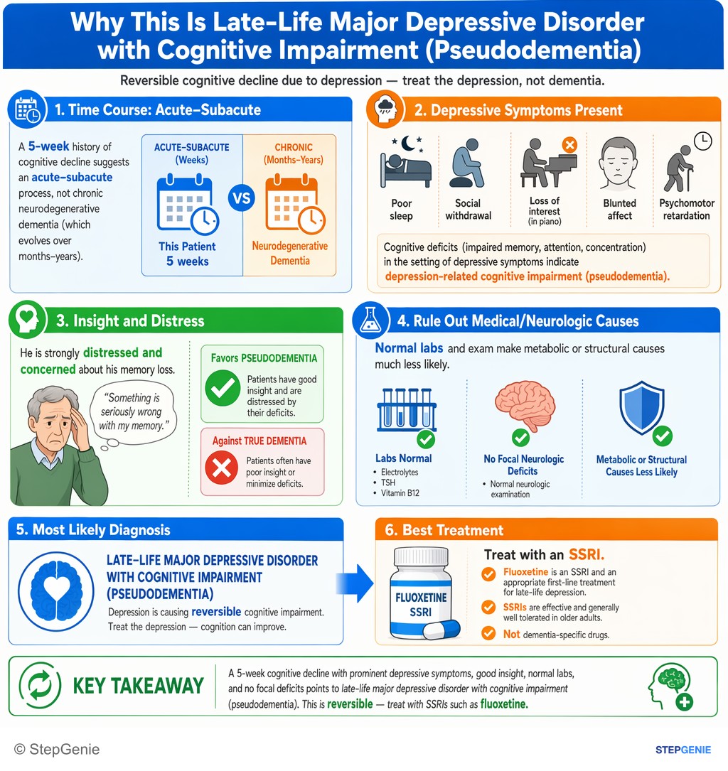 Mood disorders — StepGenie USMLE Step 2 explanation infographic