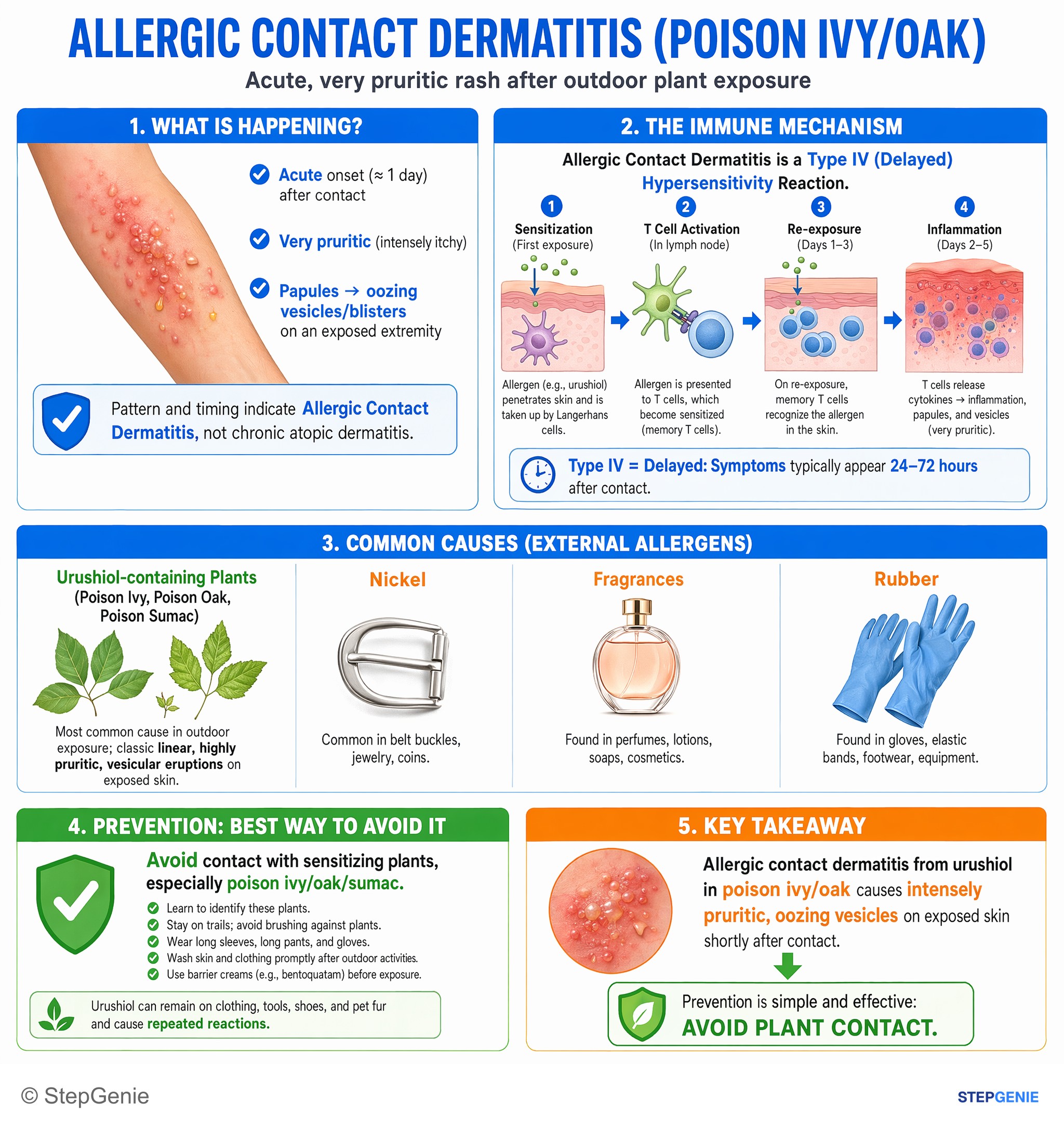 Inflammatory dermatoses and bullous diseases — StepGenie USMLE Step 1 explanation infographic