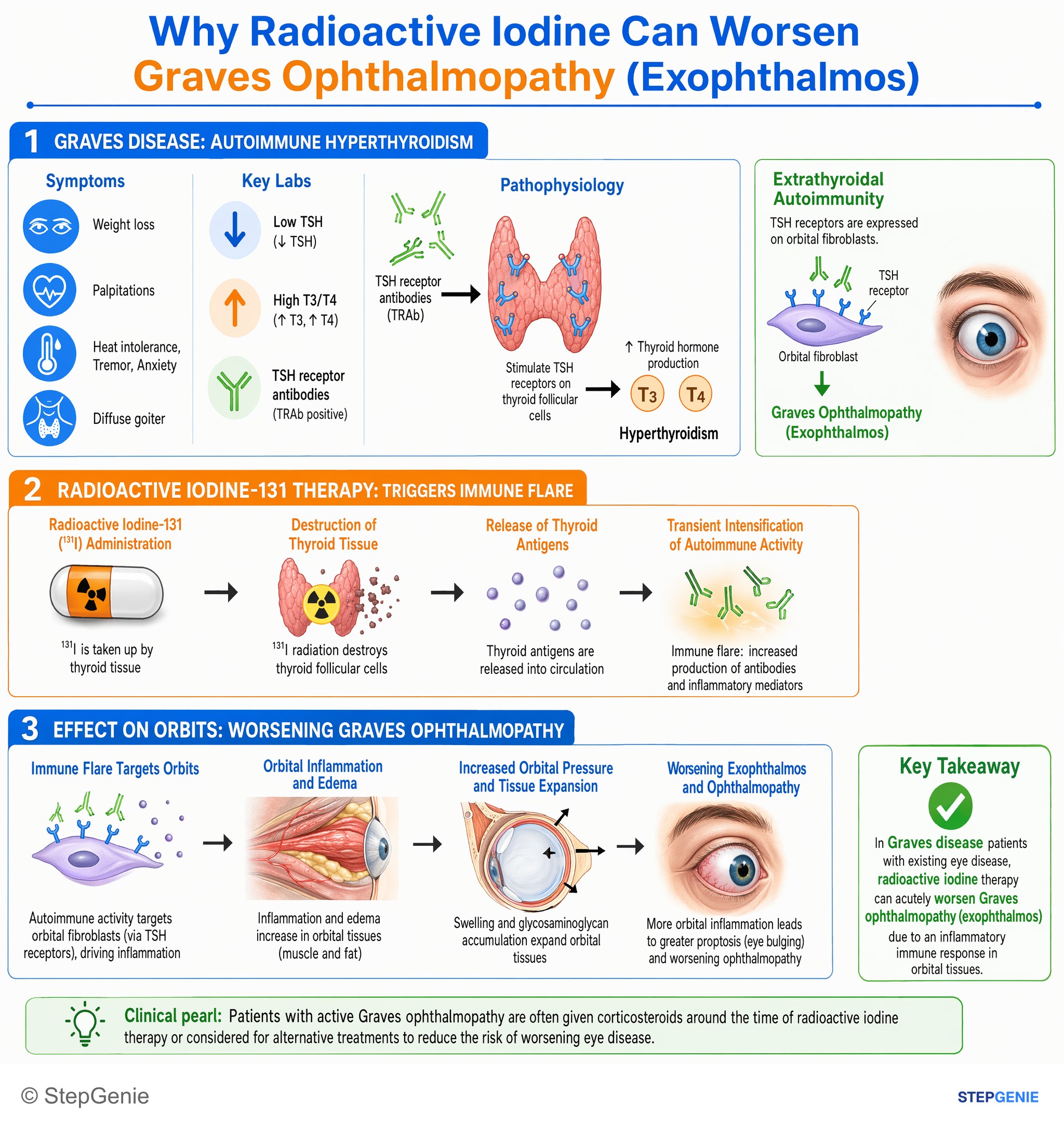 Thyroid disorders — StepGenie USMLE Step 1 explanation infographic