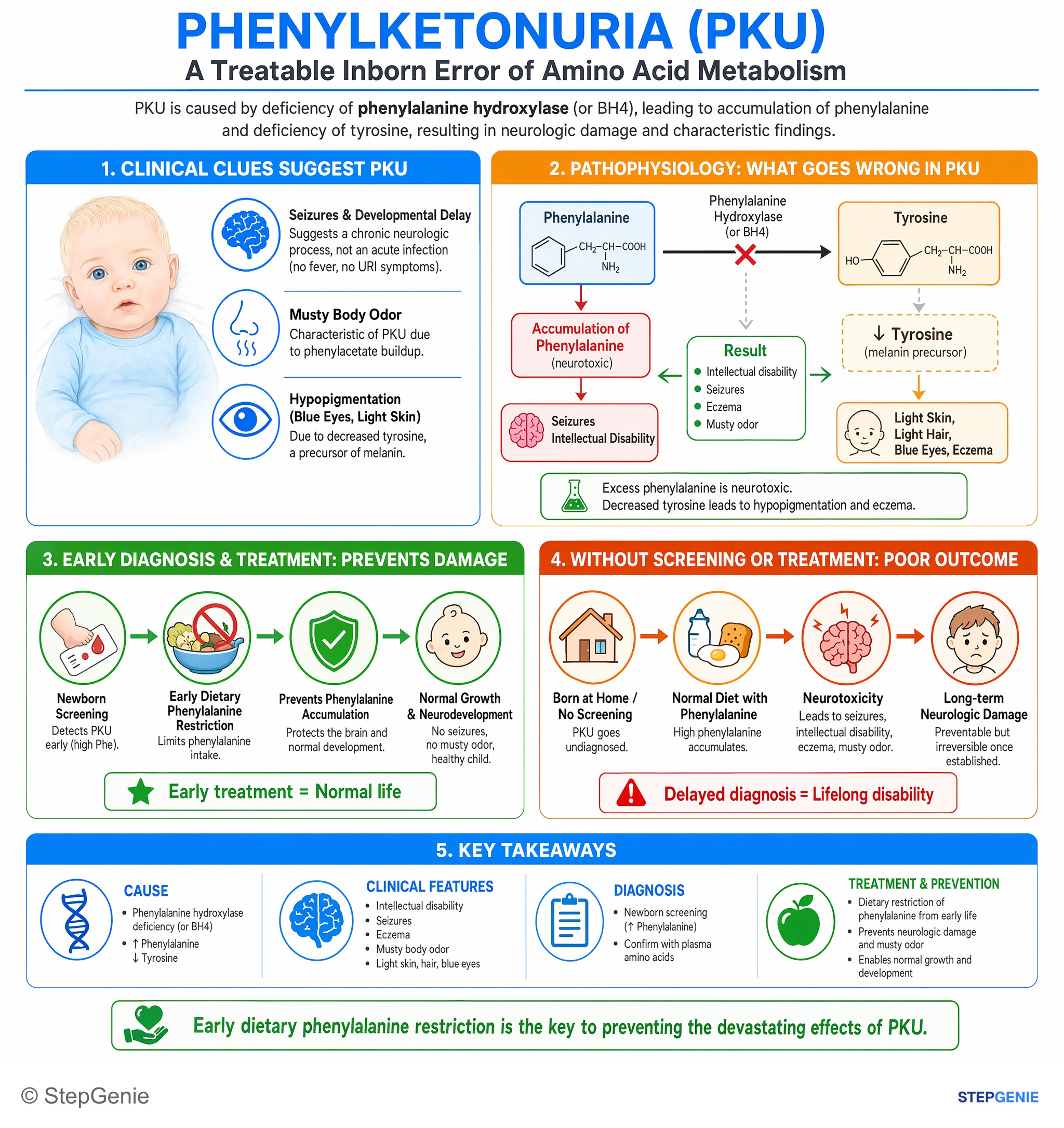 Amino acids, proteins, and enzymes — StepGenie USMLE Step 1 explanation infographic