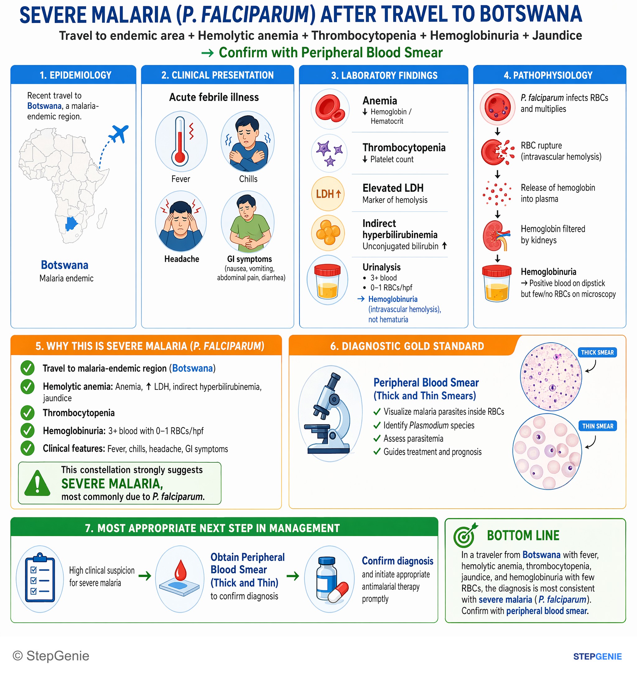 Parasitic and helminthic infections — StepGenie USMLE Step 2 explanation infographic