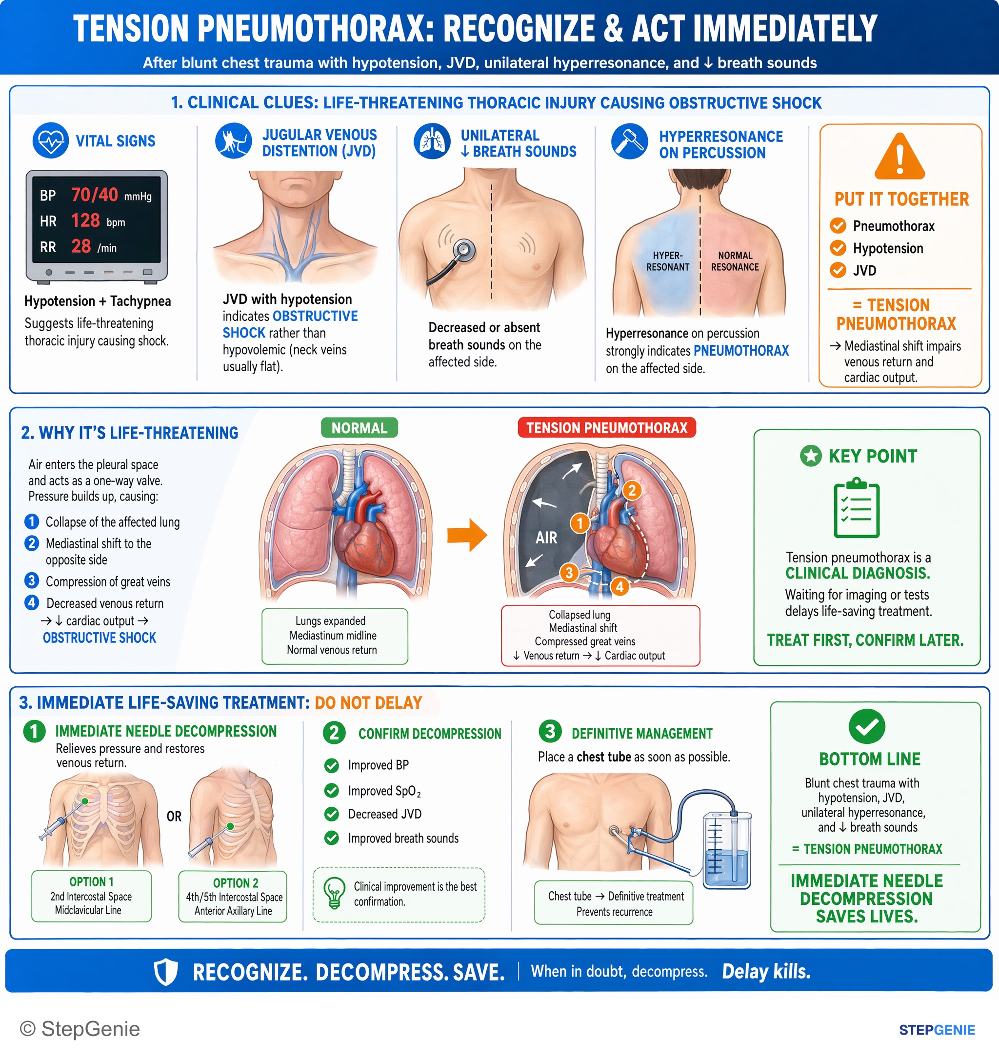 Critical care and trauma medicine — StepGenie USMLE Step 2 explanation infographic