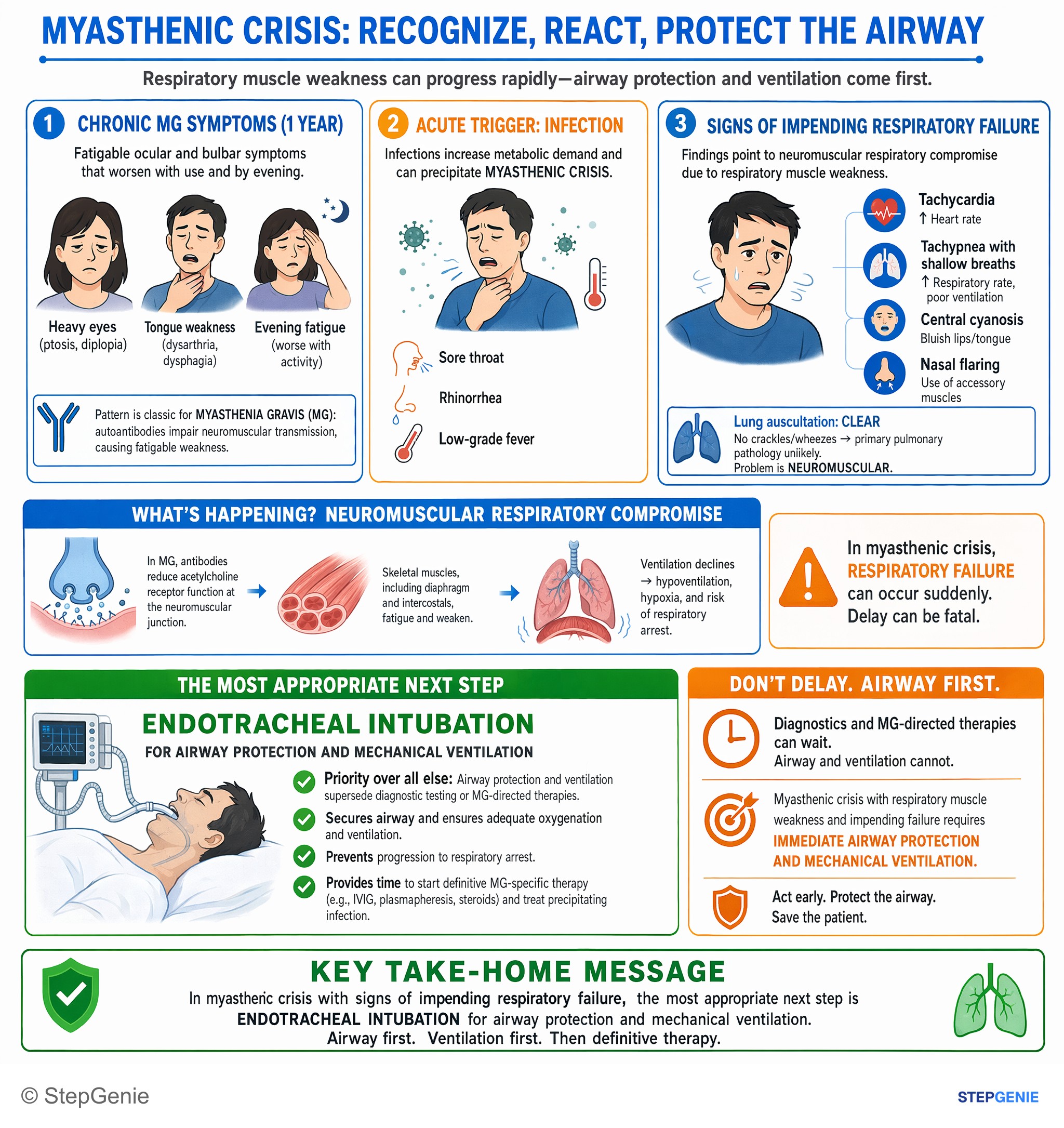 Disorders of peripheral nerves and muscles — StepGenie USMLE Step 2 explanation infographic