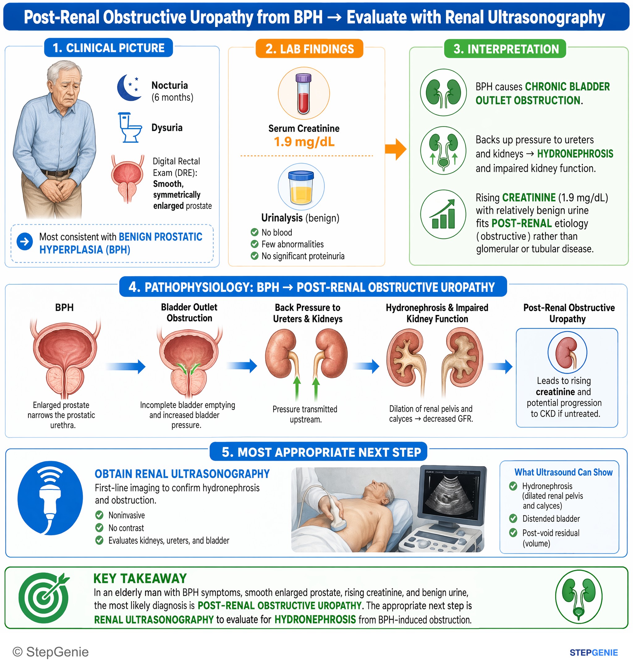 Chronic kidney disease — StepGenie USMLE Step 2 explanation infographic
