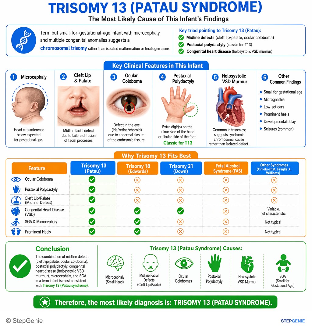 Syndromic conditions — StepGenie USMLE Step 1 explanation infographic