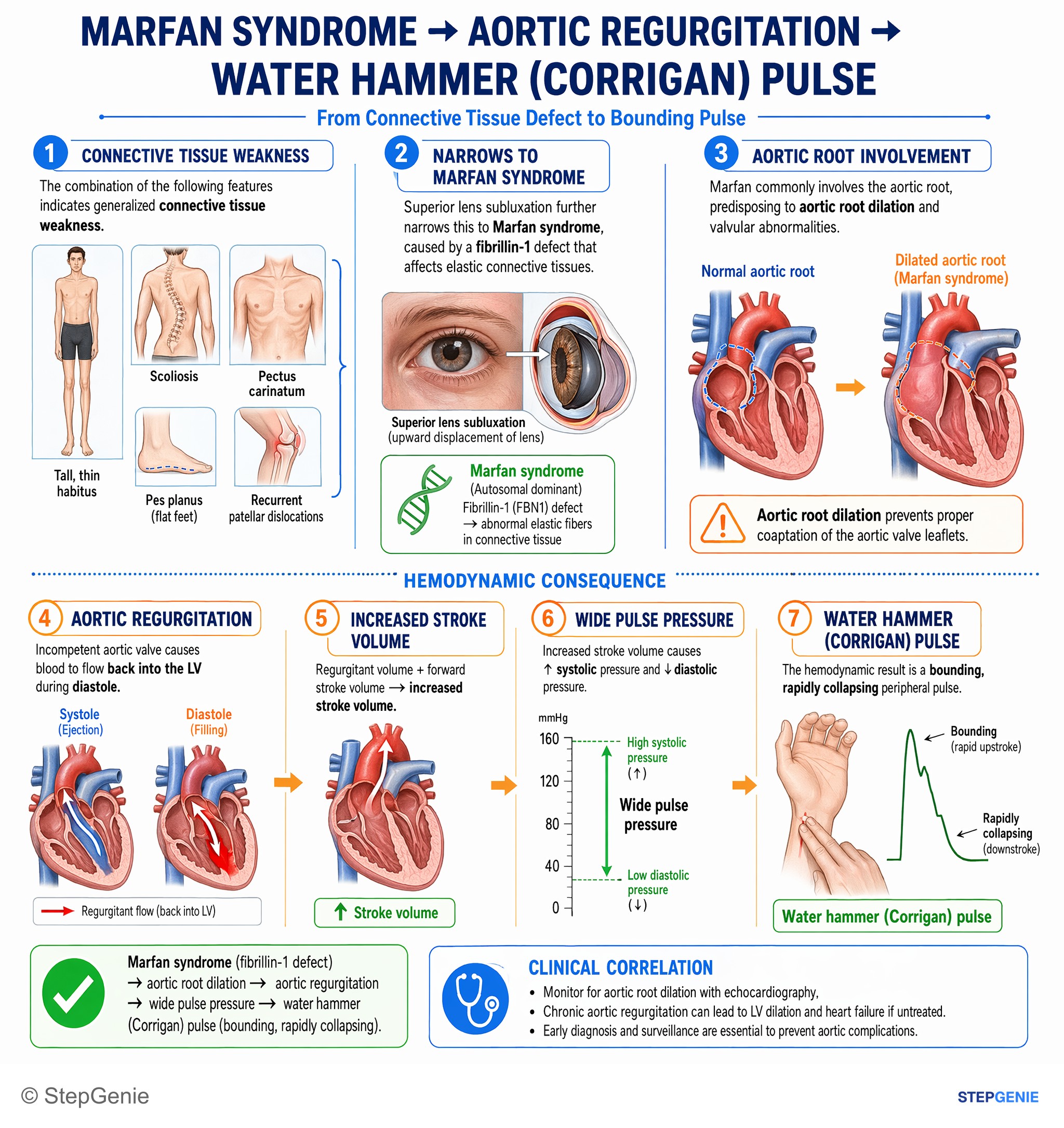 Valvular heart diseases — StepGenie USMLE Step 1 explanation infographic