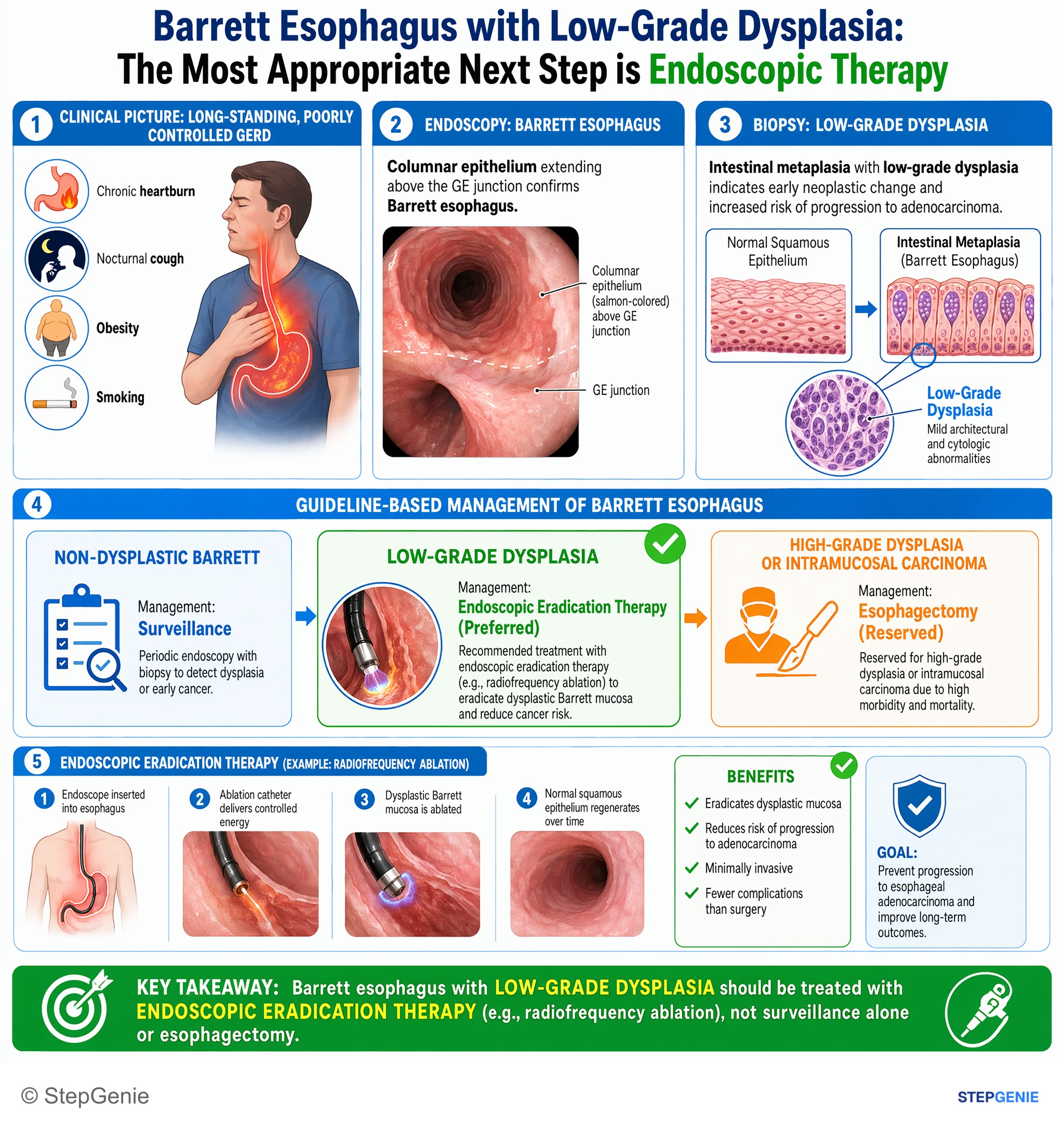 Gastroesophageal disorders — StepGenie USMLE Step 2 explanation infographic