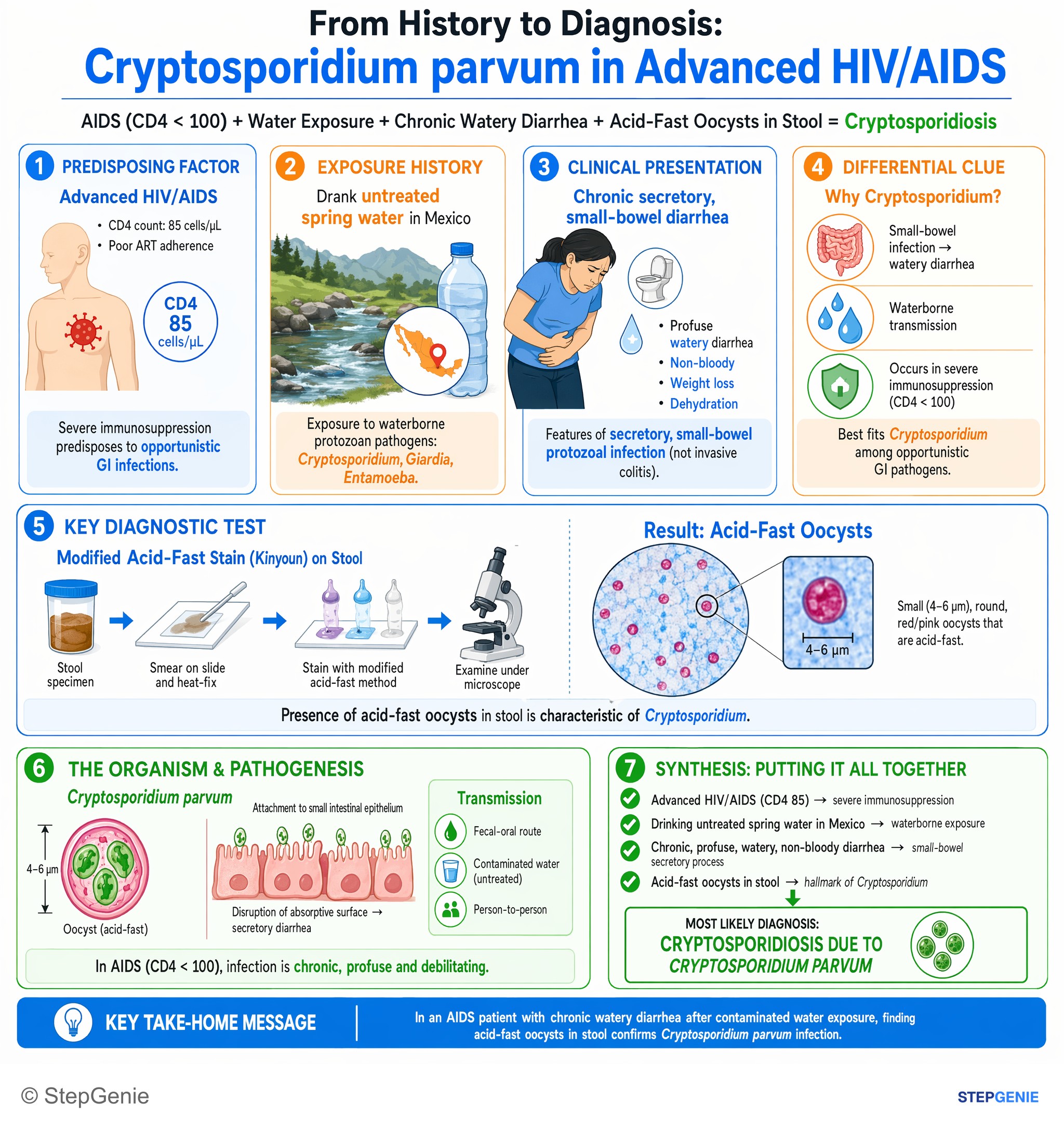 Parasitic and helminthic infections — StepGenie USMLE Step 1 explanation infographic