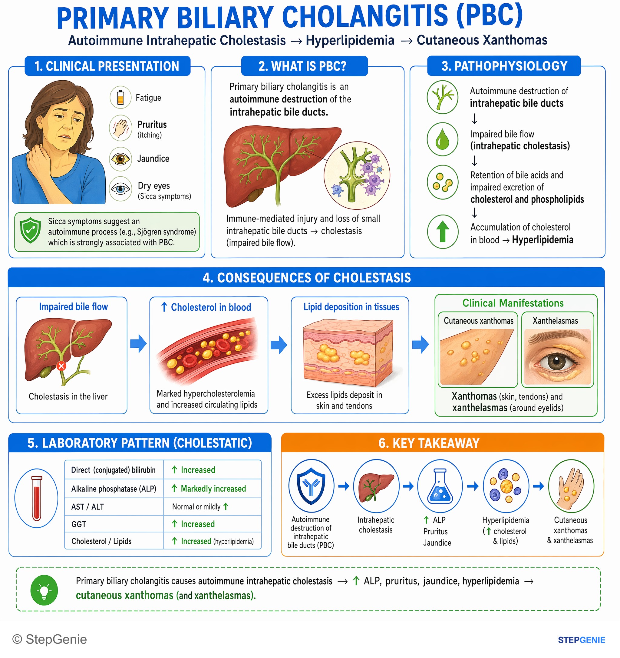 Hepatic disorders — StepGenie USMLE Step 1 explanation infographic