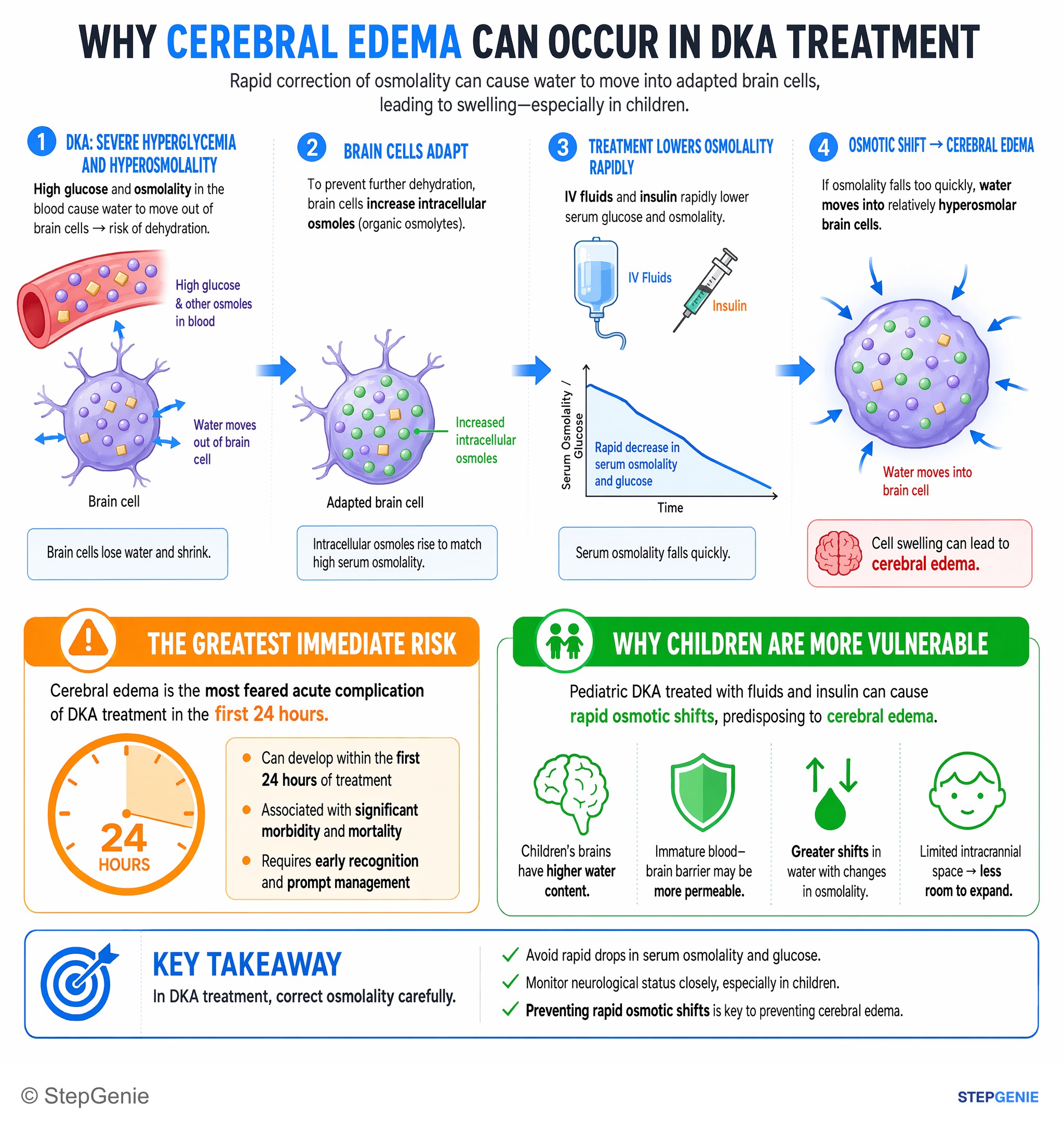 Diabetes mellitus — StepGenie USMLE Step 2 explanation infographic