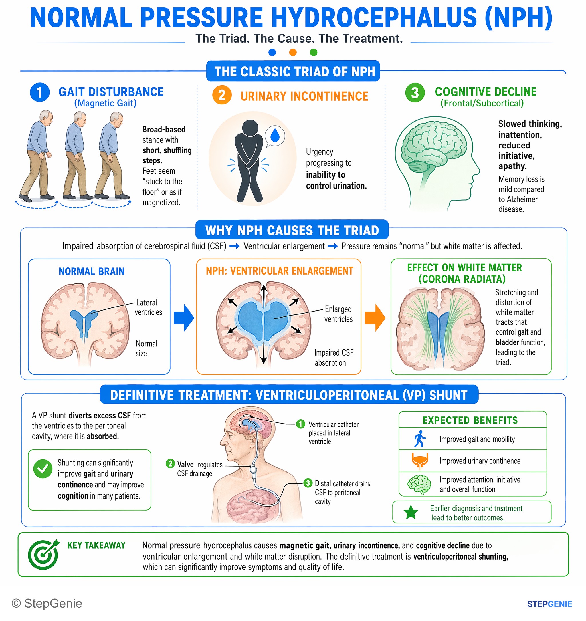 Hydrocephalus — StepGenie USMLE Step 2 explanation infographic