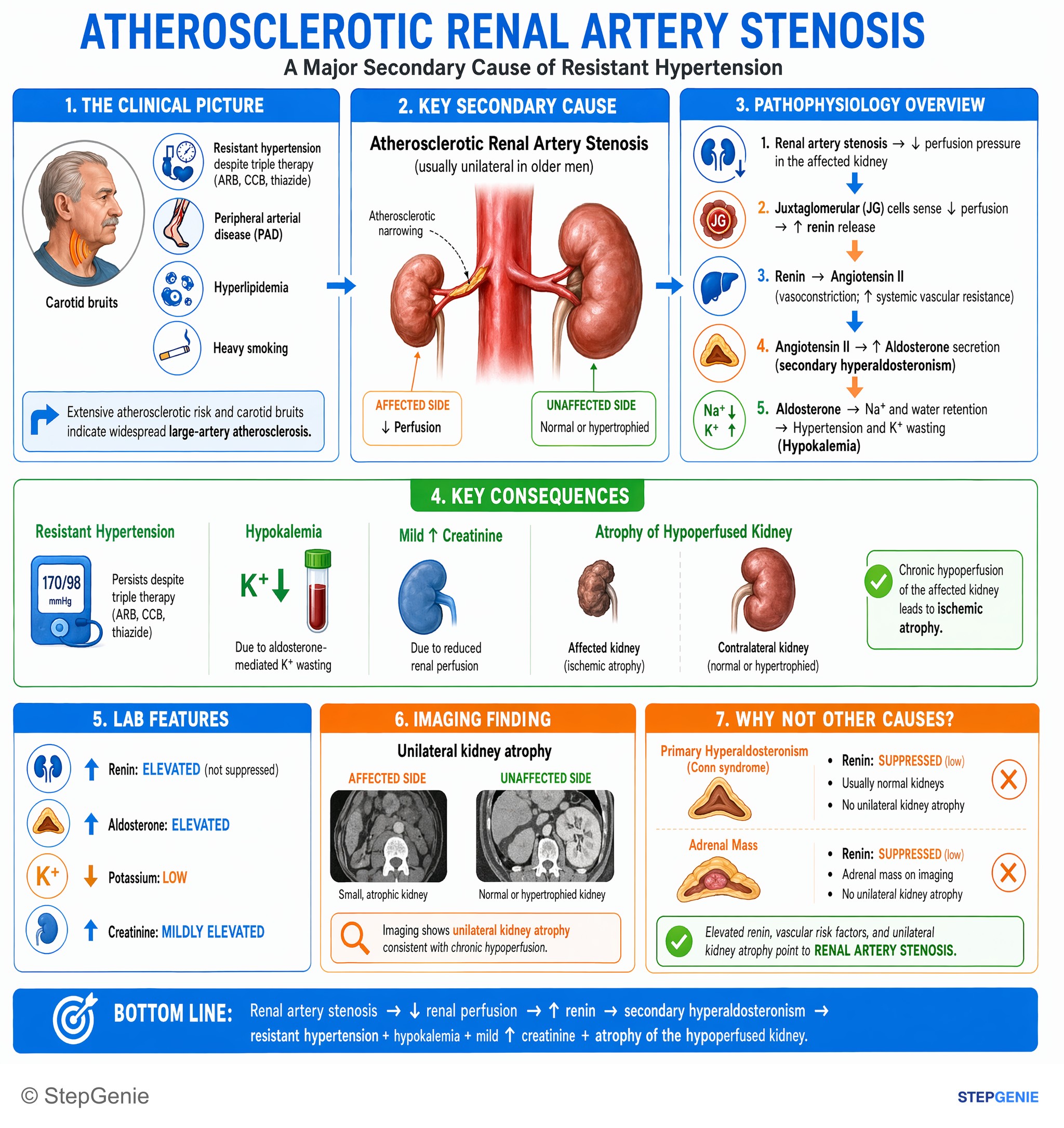 Renal, Urinary Systems & Electrolytes — StepGenie USMLE Step 2 explanation infographic