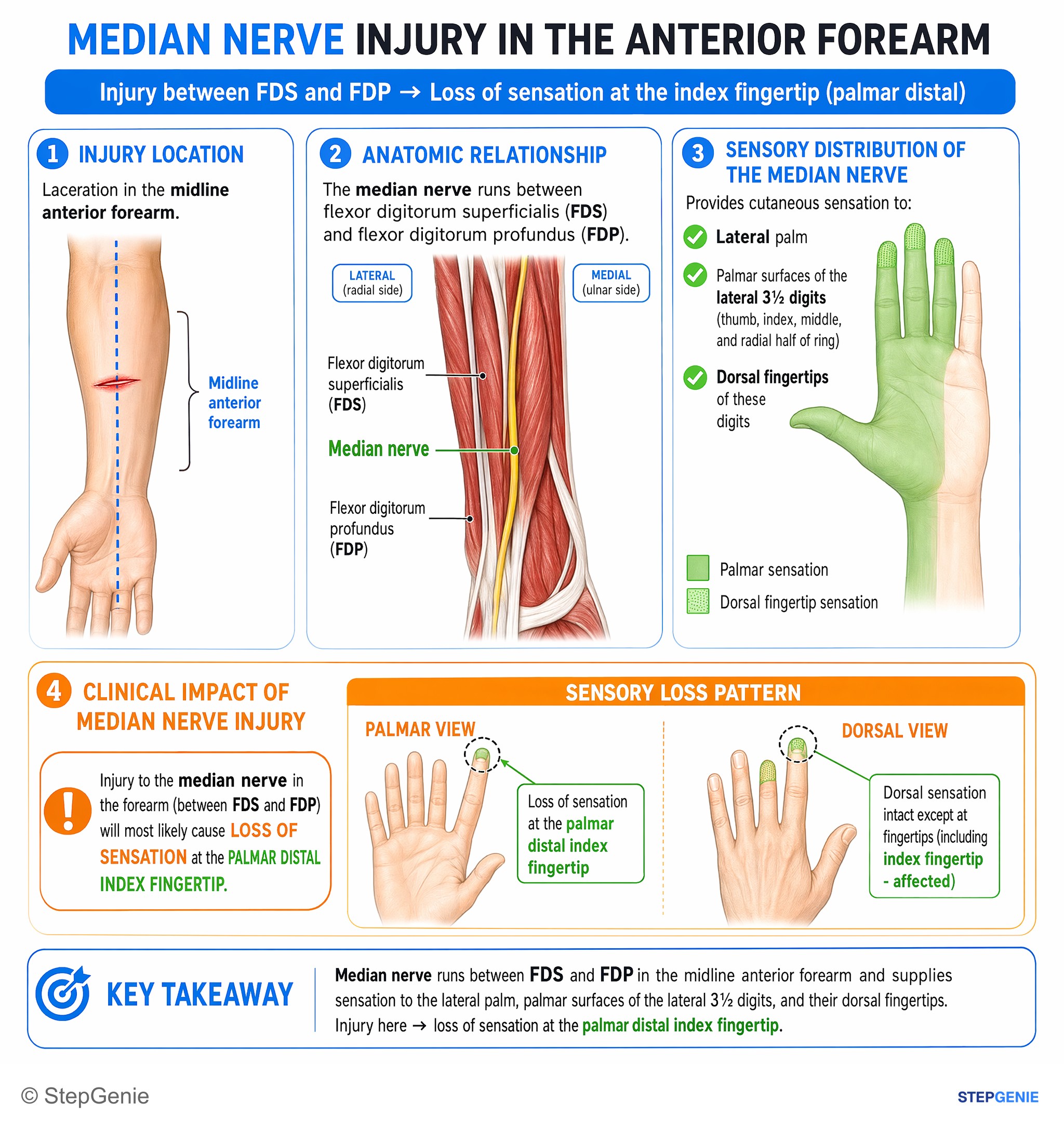 Upper limb nerves — StepGenie USMLE Step 1 explanation infographic