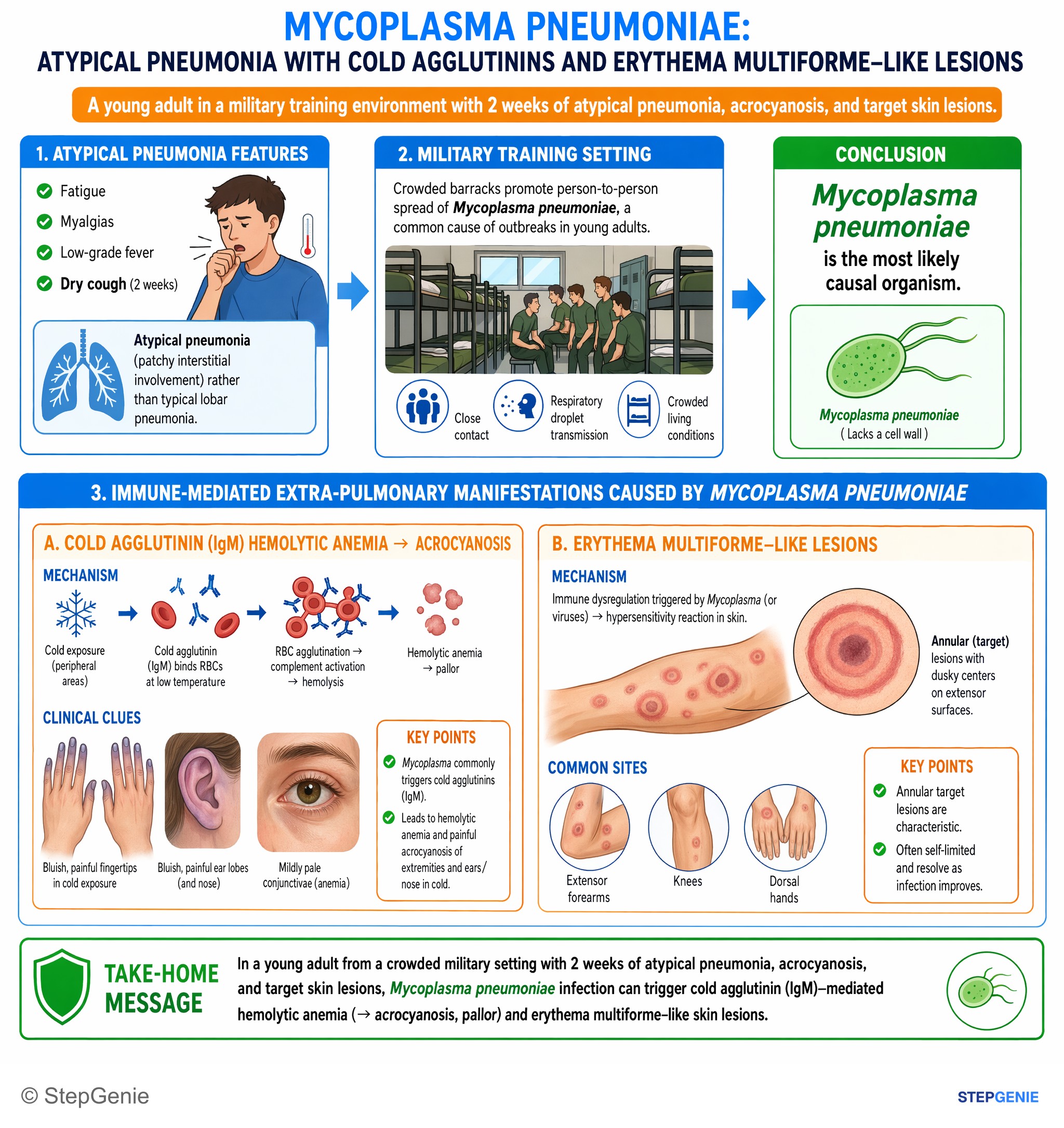 Bacterial infections — StepGenie USMLE Step 1 explanation infographic