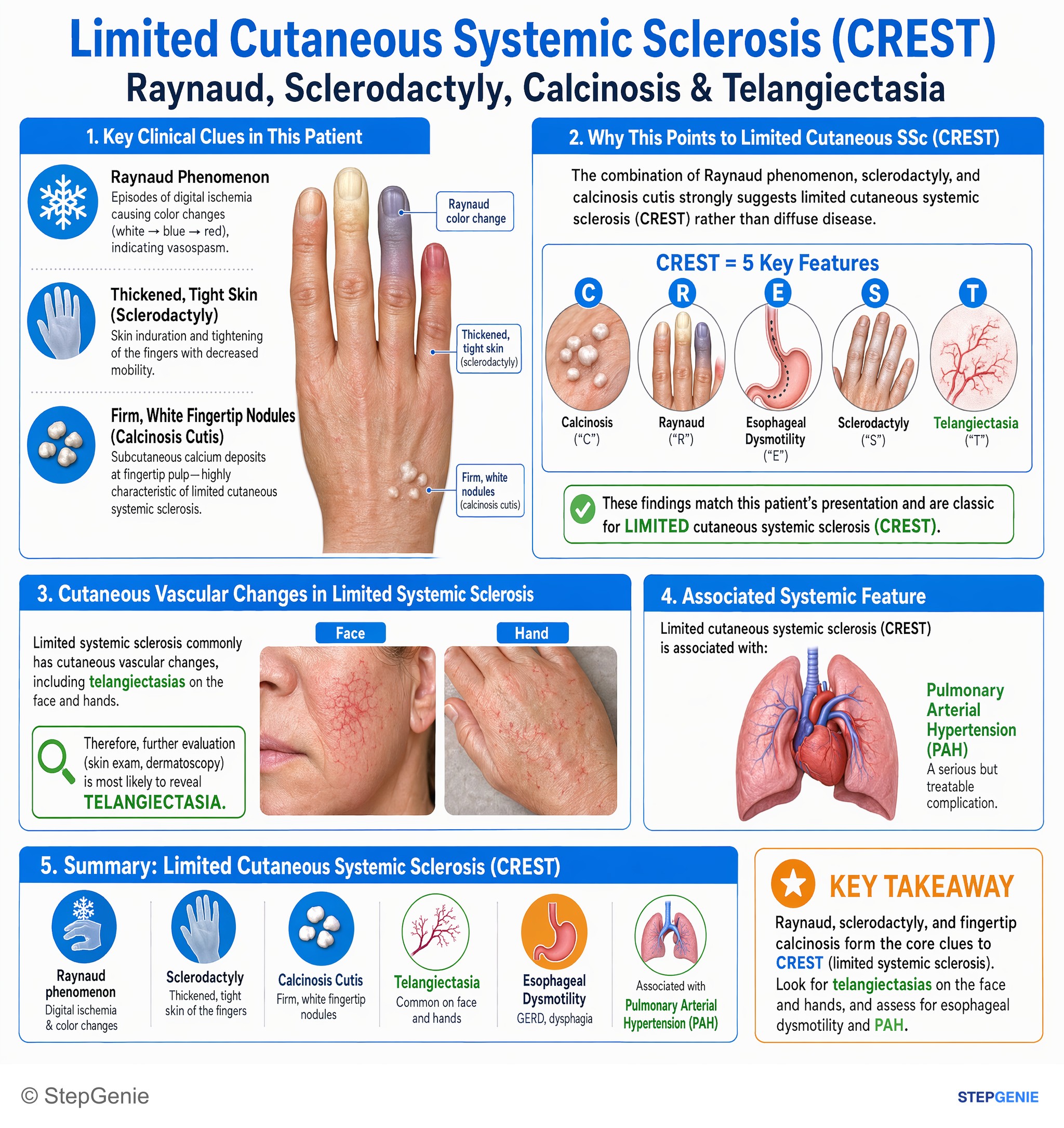 Autoimmune disorders and vasculitides — StepGenie USMLE Step 2 explanation infographic