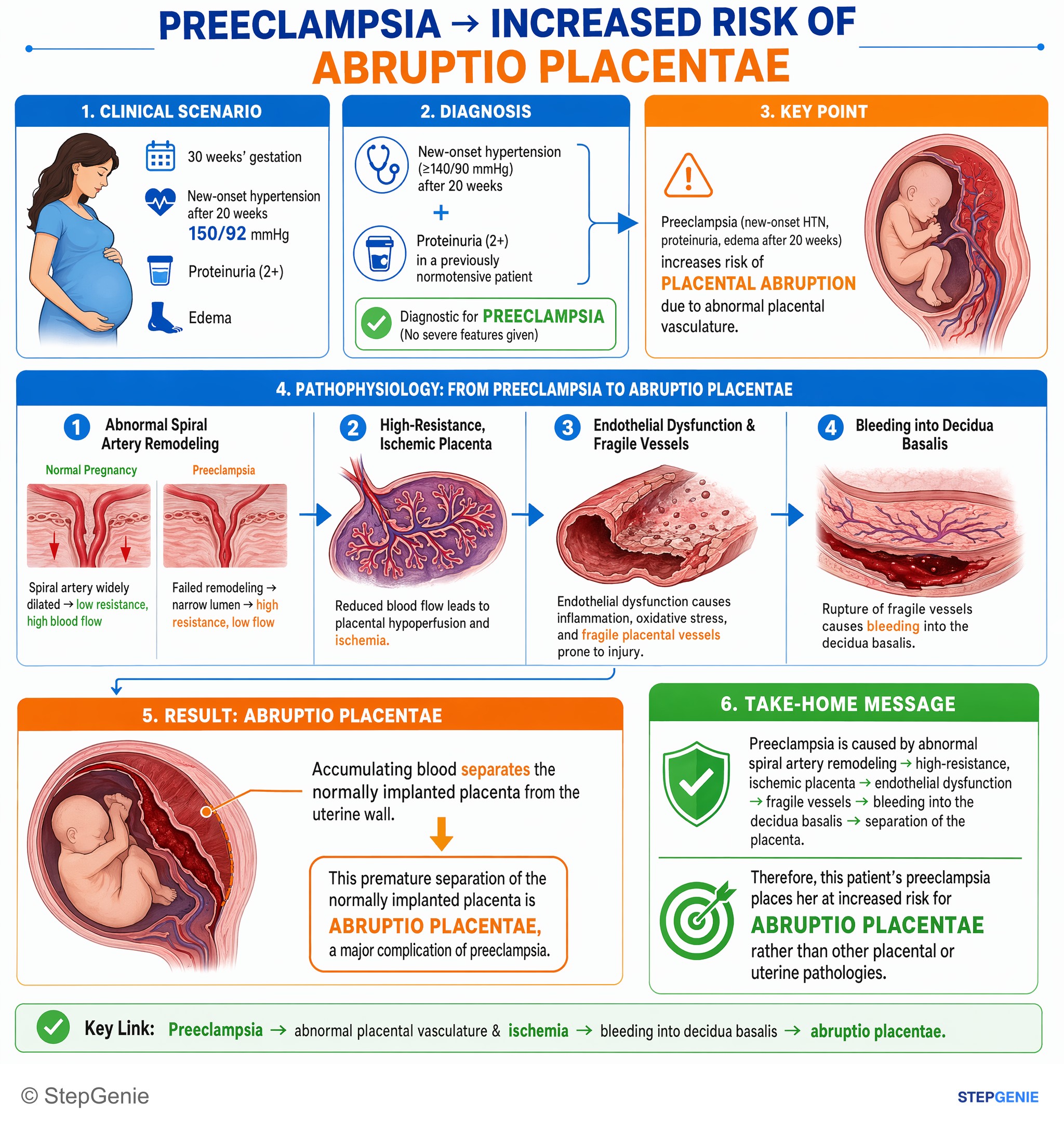 Disorders of pregnancy, childbirth, and puerperium — StepGenie USMLE Step 2 explanation infographic