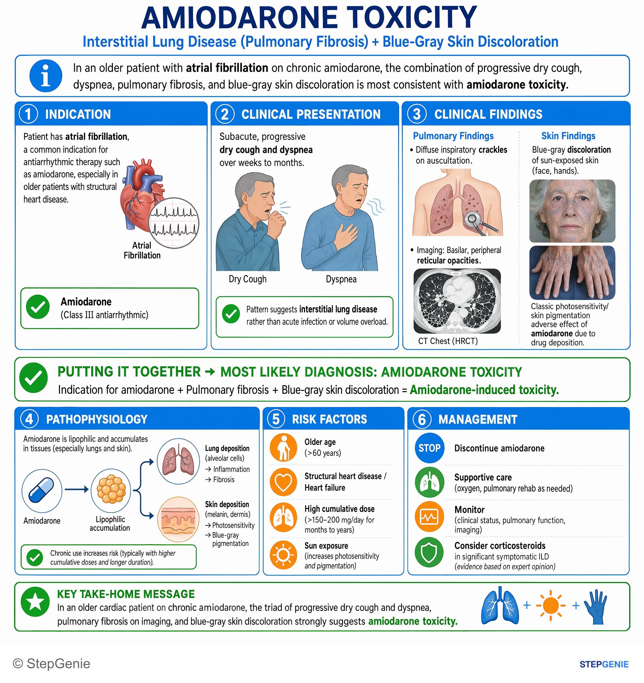 Interstitial lung disease — StepGenie USMLE Step 1 explanation infographic