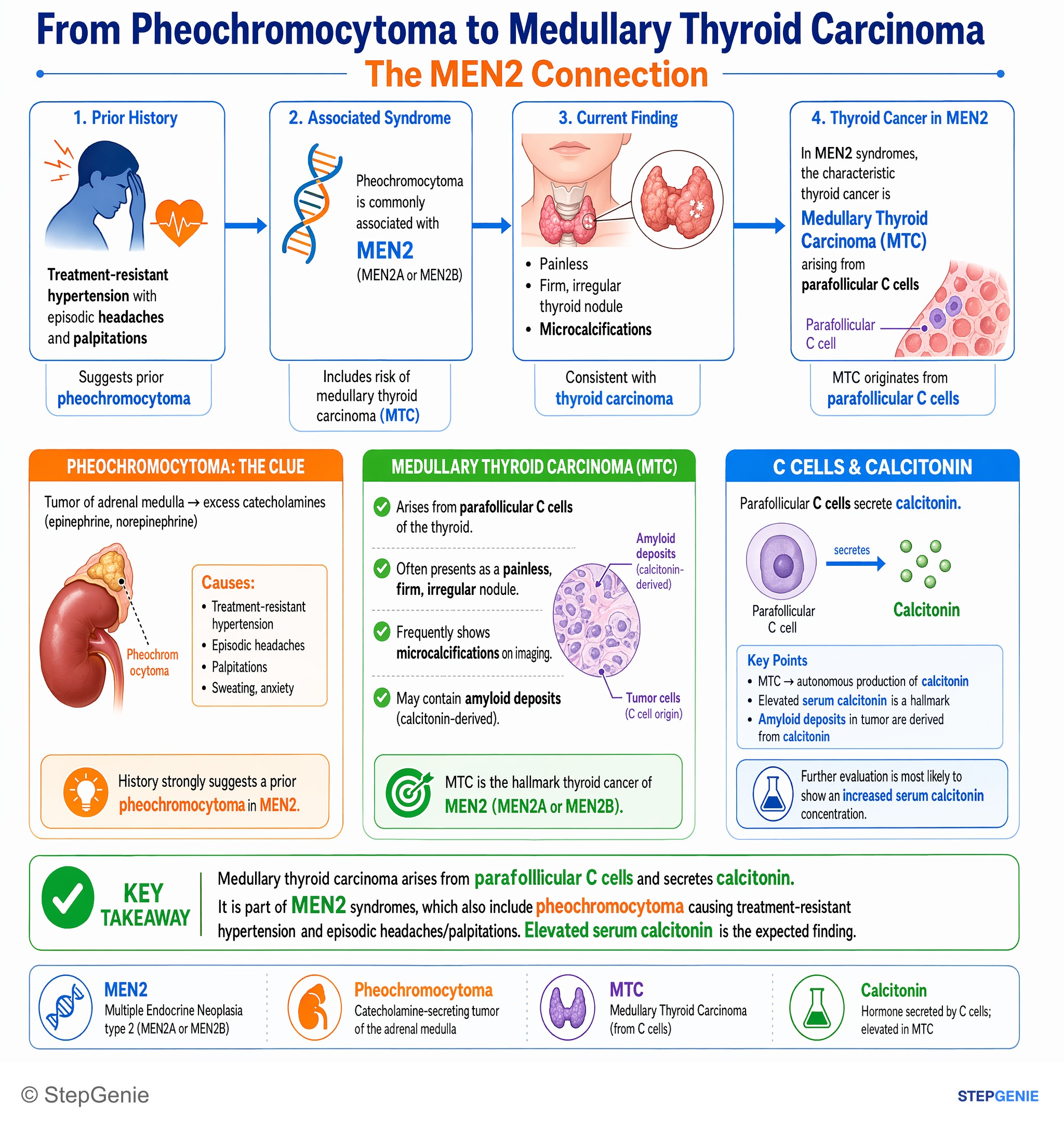 Thyroid disorders — StepGenie USMLE Step 1 explanation infographic