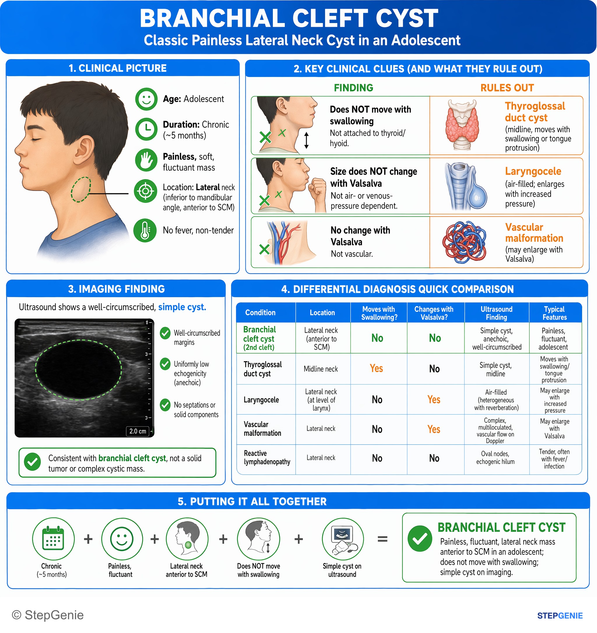 Congenital and developmental anomalies — StepGenie USMLE Step 2 explanation infographic