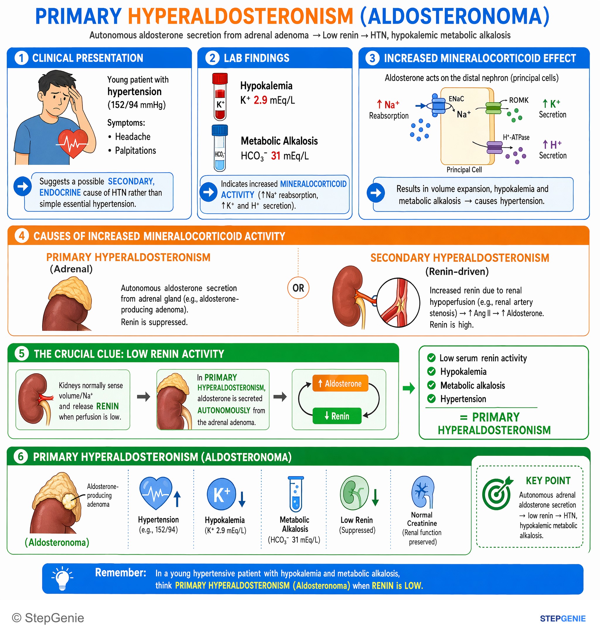 Fluid, electrolytes, and acid-base — StepGenie USMLE Step 2 explanation infographic