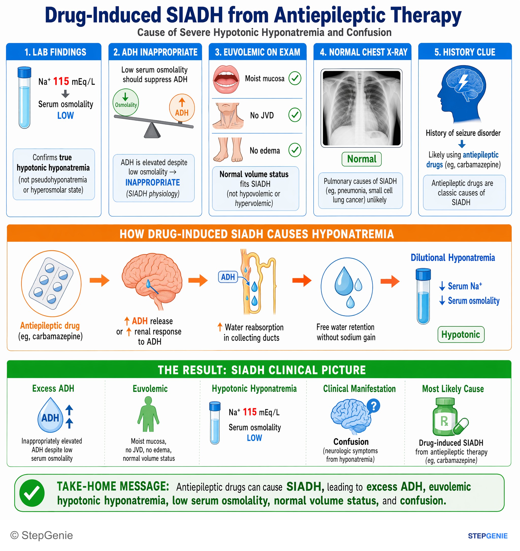 Fluid, electrolytes, and acid-base — StepGenie USMLE Step 1 explanation infographic