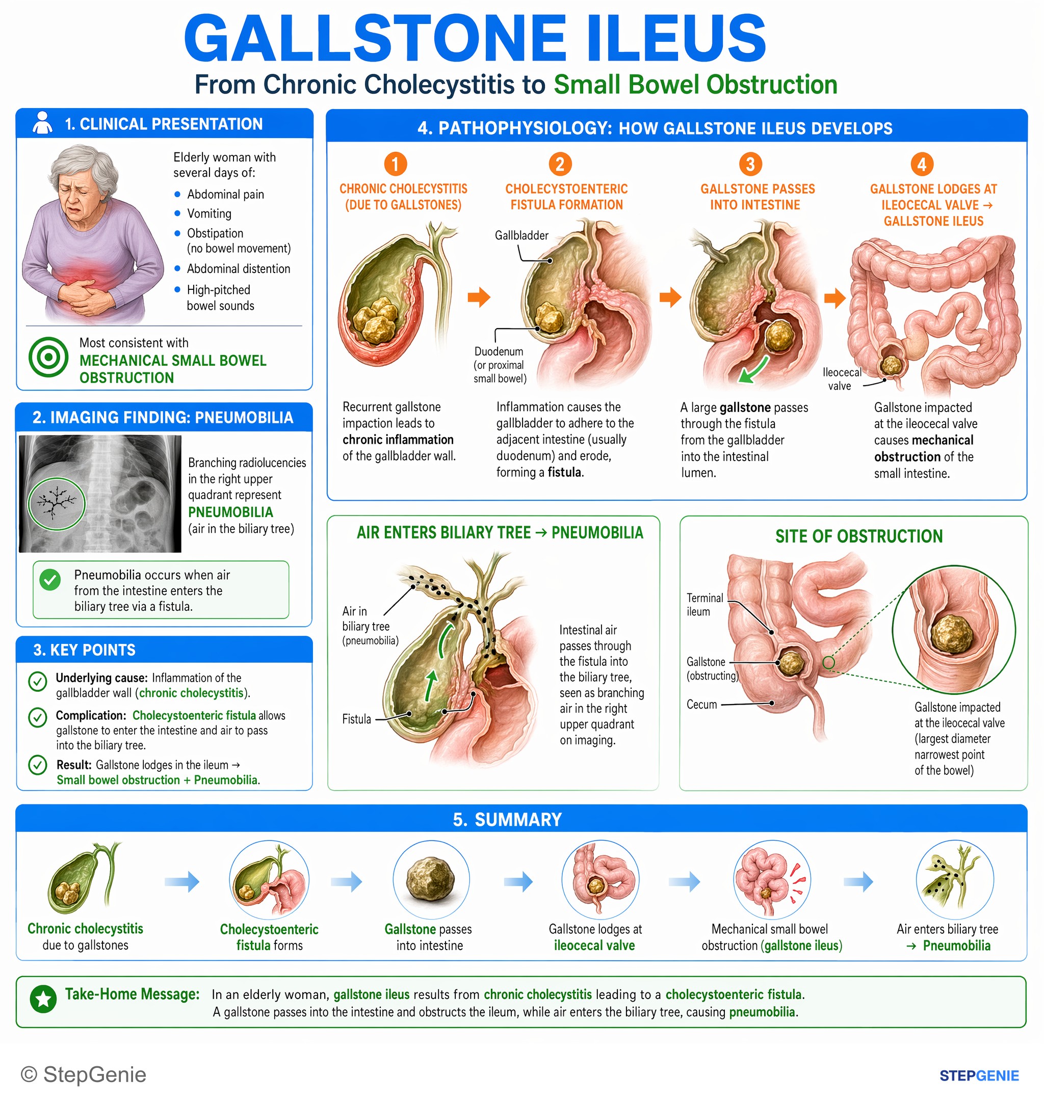 Biliary tract disorders — StepGenie USMLE Step 2 explanation infographic