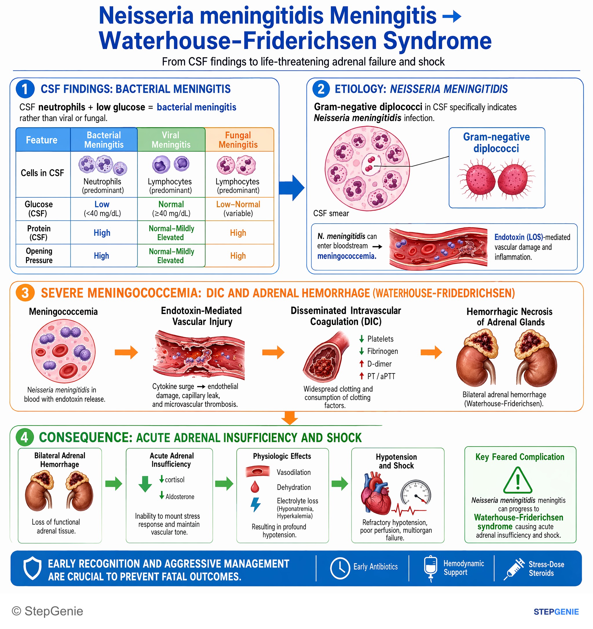 CNS infections — StepGenie USMLE Step 1 explanation infographic