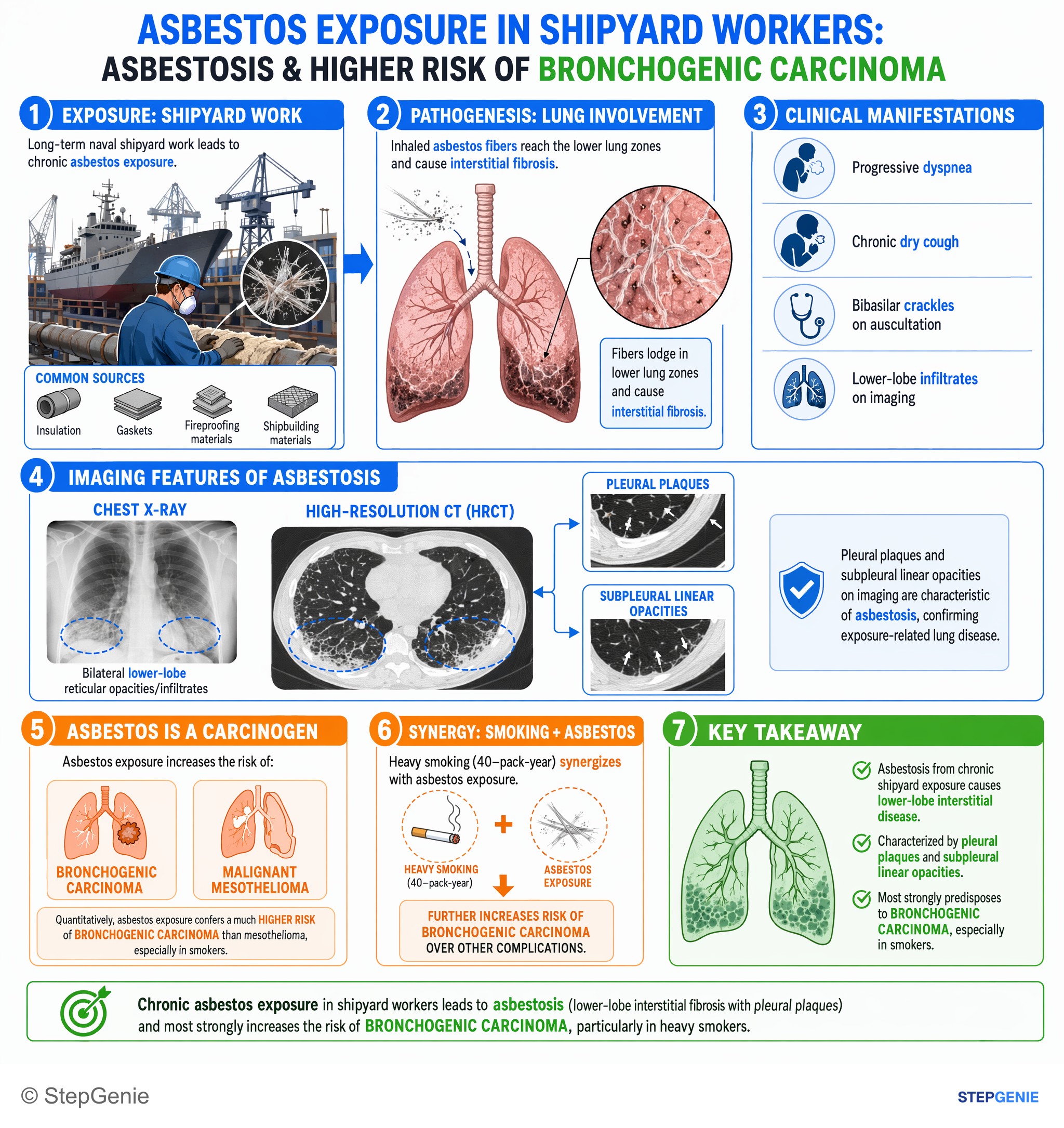 Interstitial lung disease — StepGenie USMLE Step 1 explanation infographic