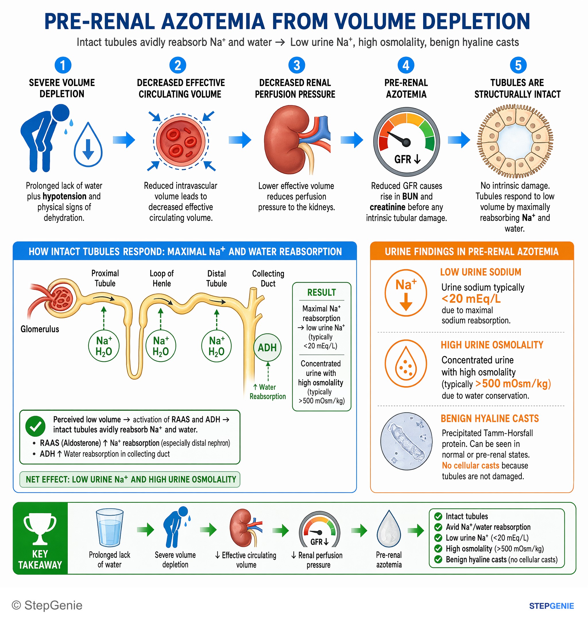 Fluid, electrolytes, and acid-base — StepGenie USMLE Step 1 explanation infographic