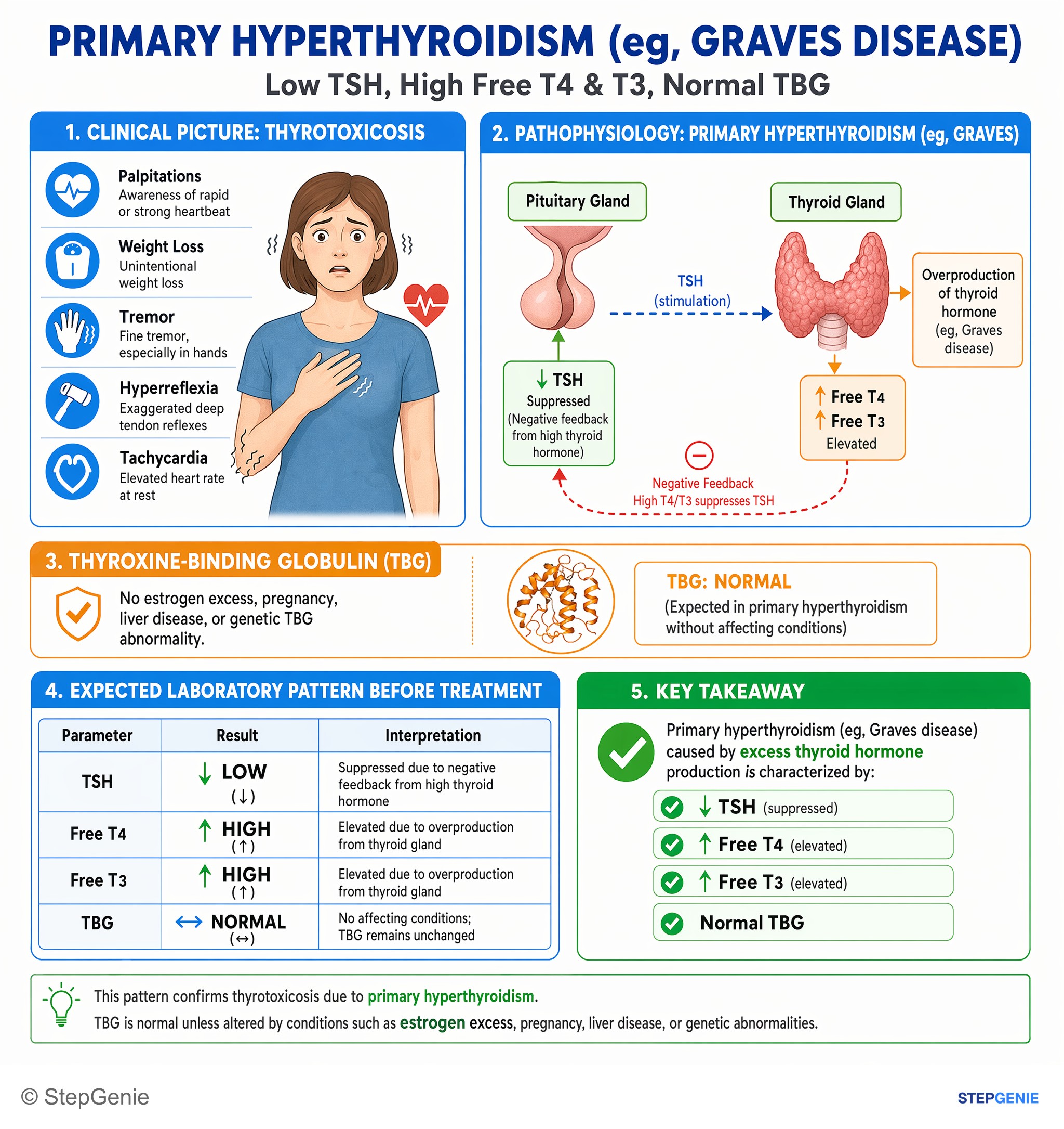 Thyroid disorders — StepGenie USMLE Step 1 explanation infographic