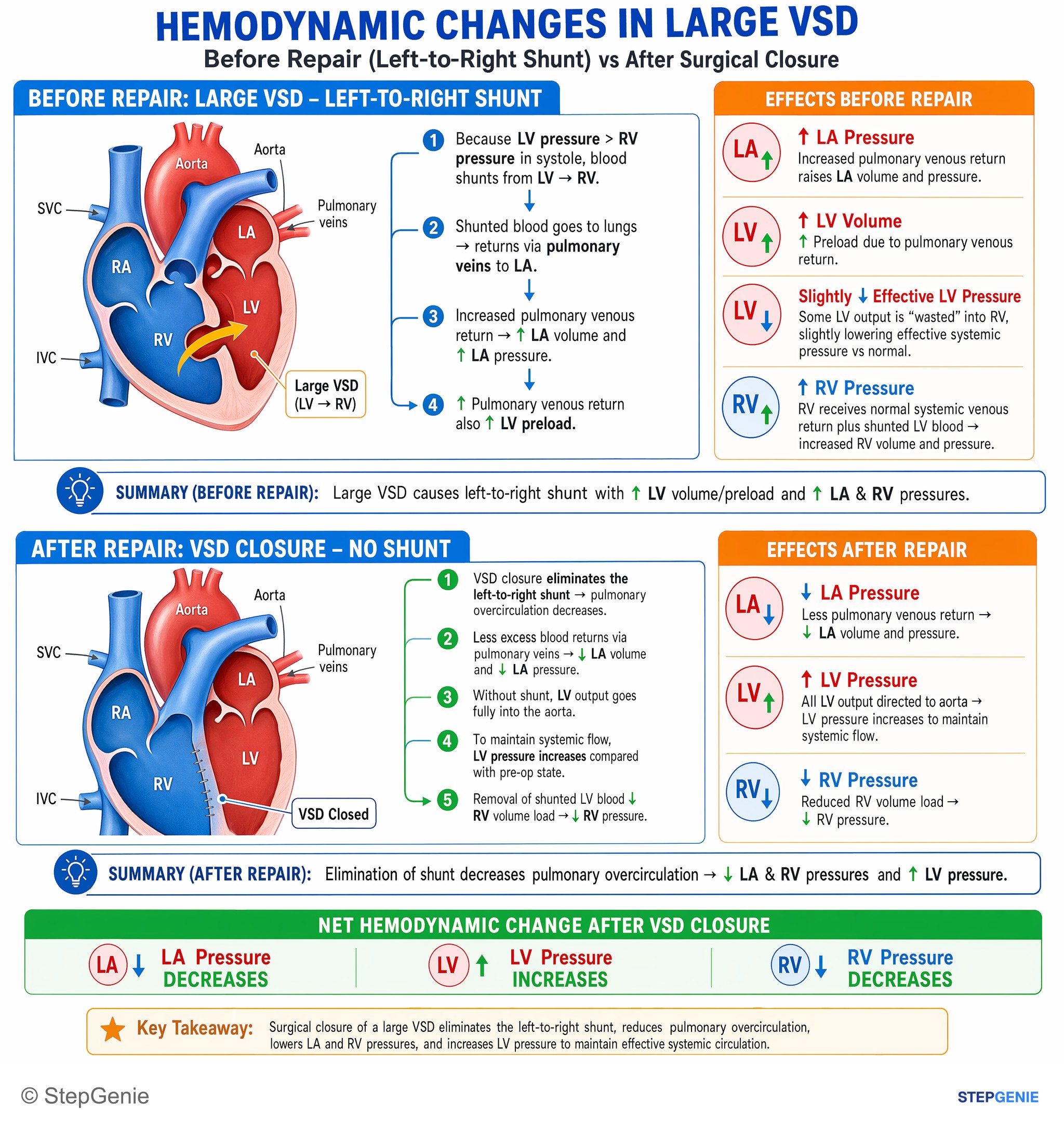 Congenital heart disease — StepGenie USMLE Step 1 explanation infographic