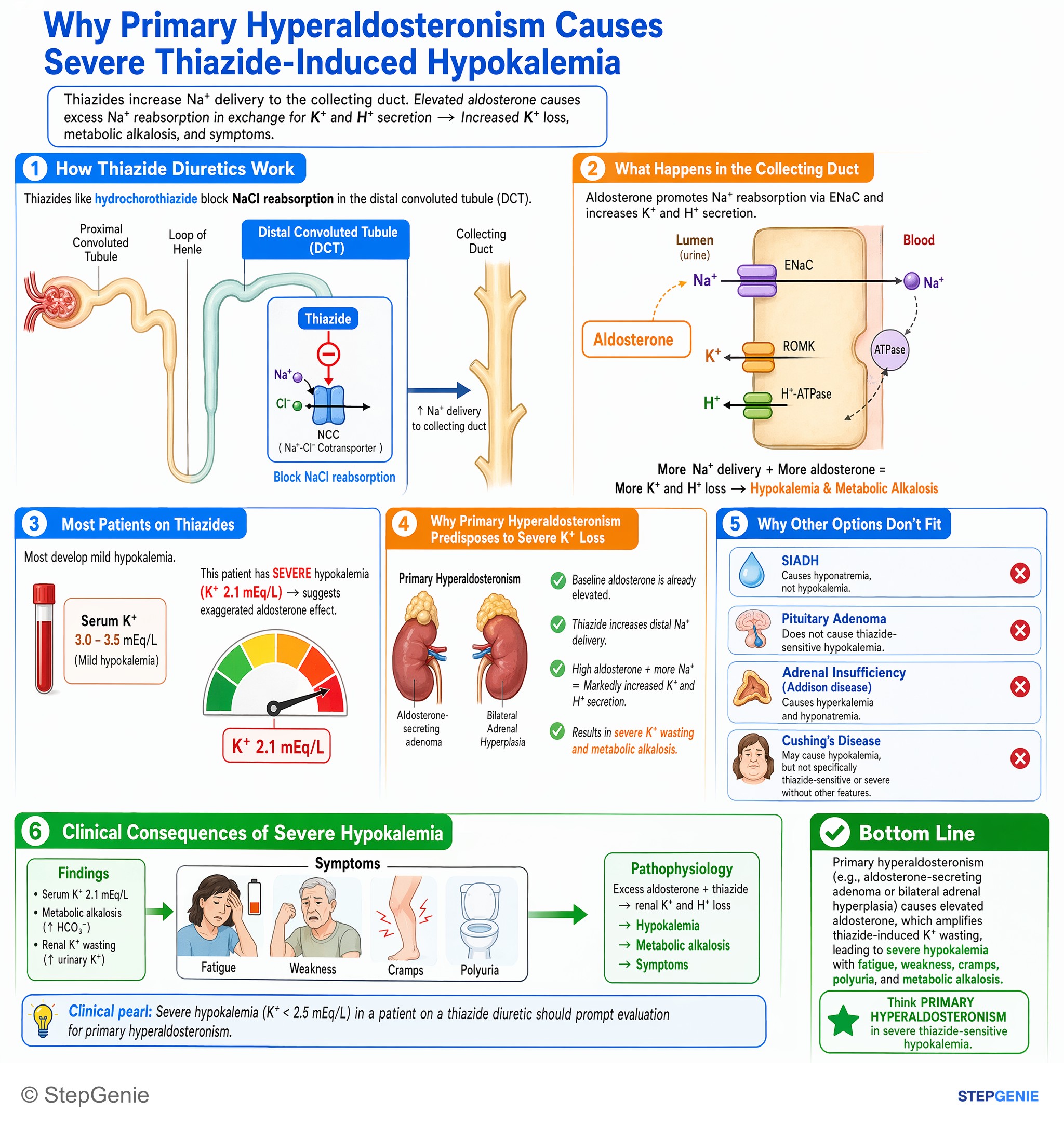 Electrolytes + electrolyte disorders — StepGenie USMLE Step 1 explanation infographic