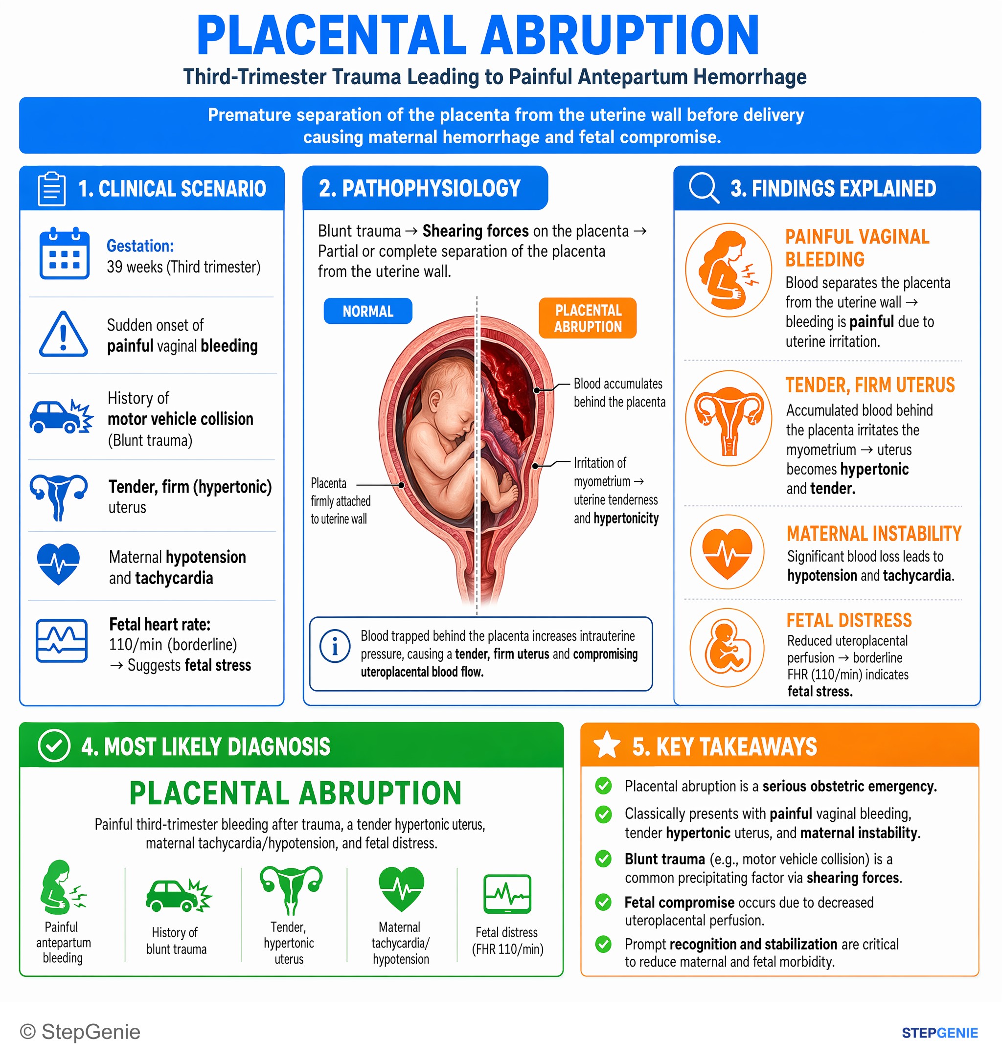 Disorders of pregnancy, childbirth, and puerperium — StepGenie USMLE Step 2 explanation infographic