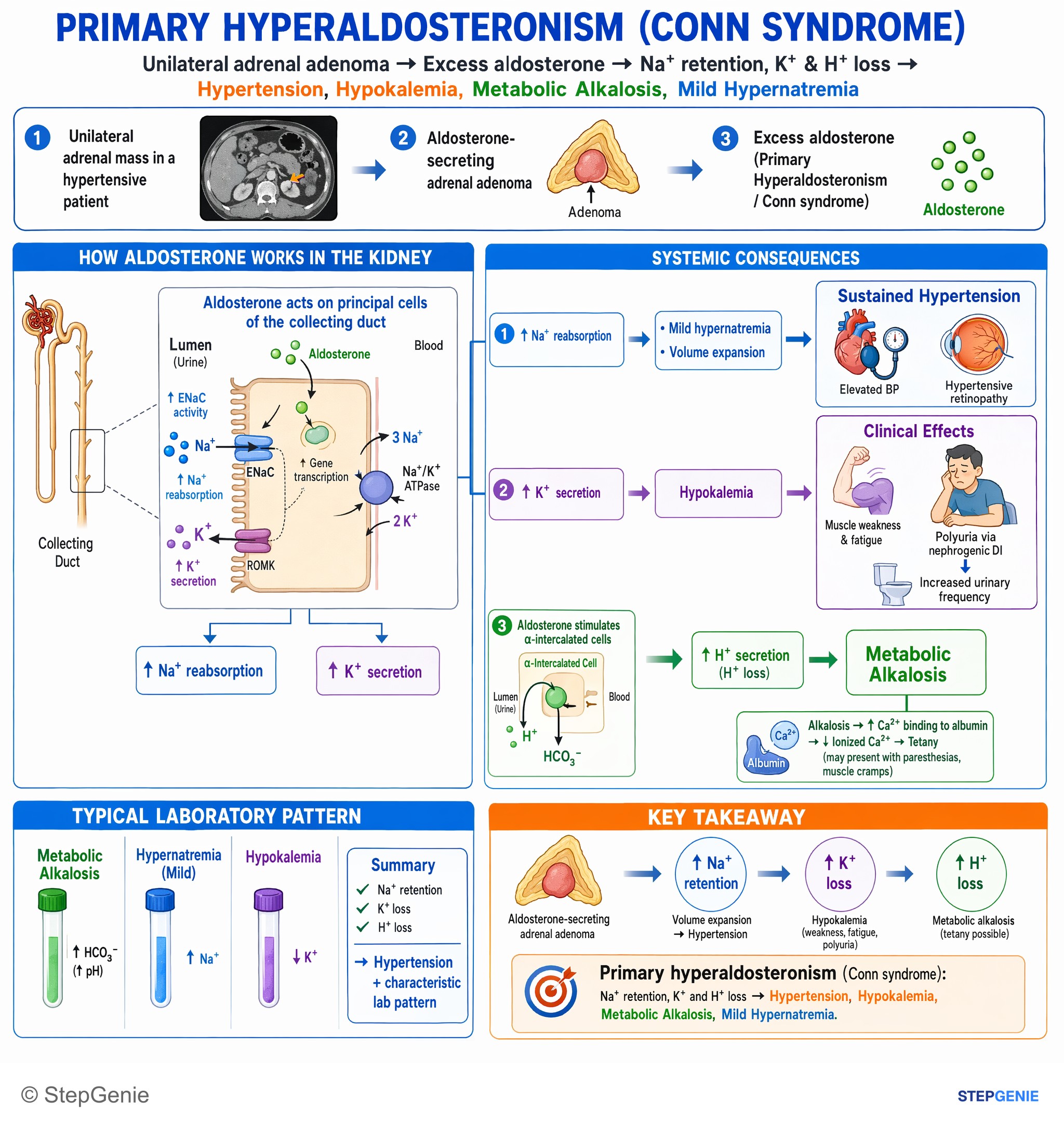 Adrenal disorders — StepGenie USMLE Step 1 explanation infographic