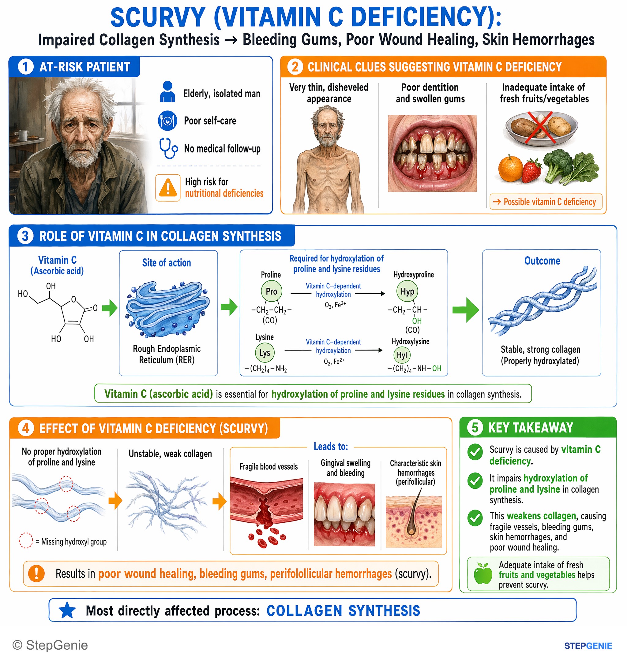 Vitamins, cofactors, nutrients — StepGenie USMLE Step 1 explanation infographic