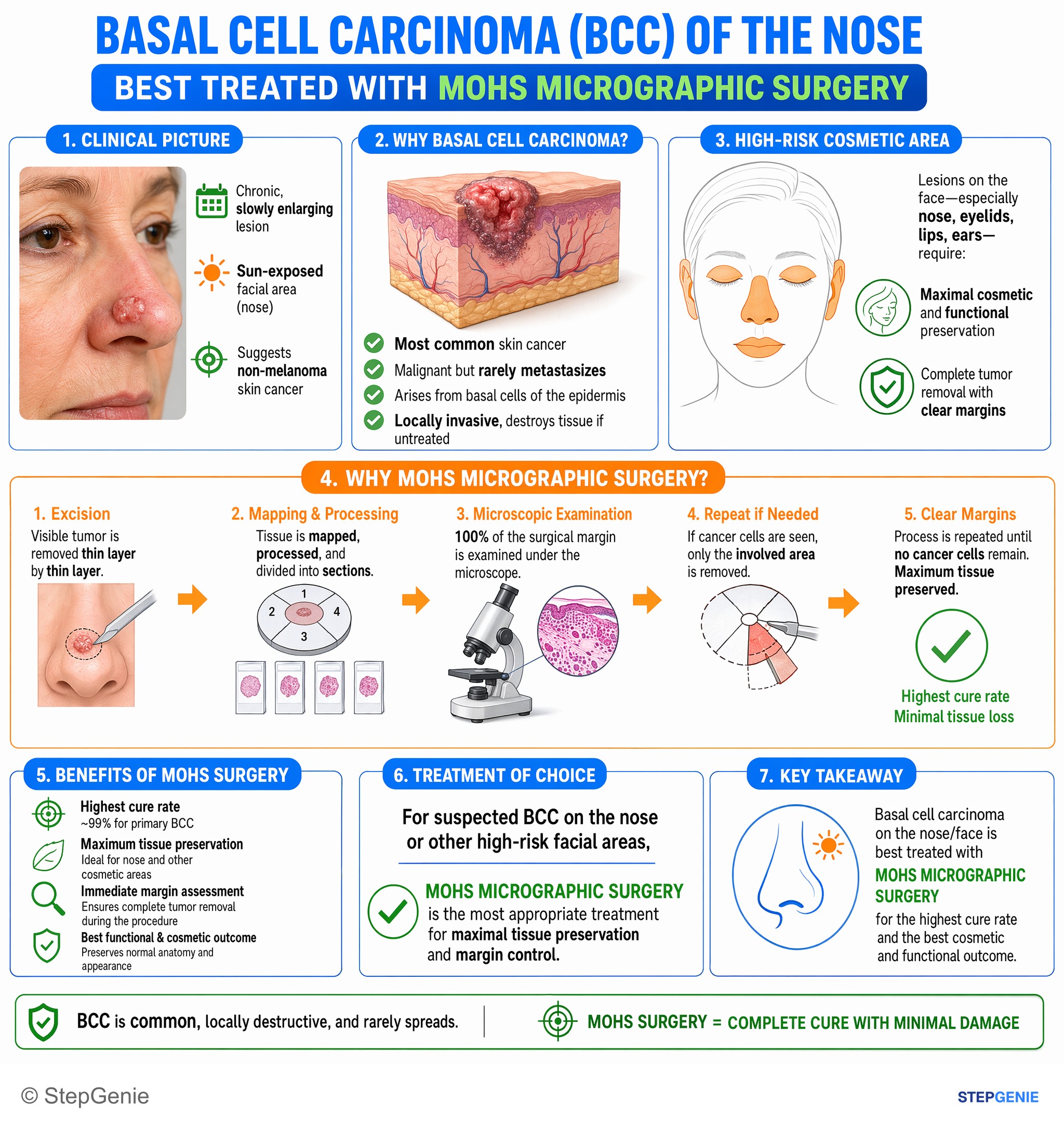 Skin tumors and tumor-like lesions — StepGenie USMLE Step 2 explanation infographic