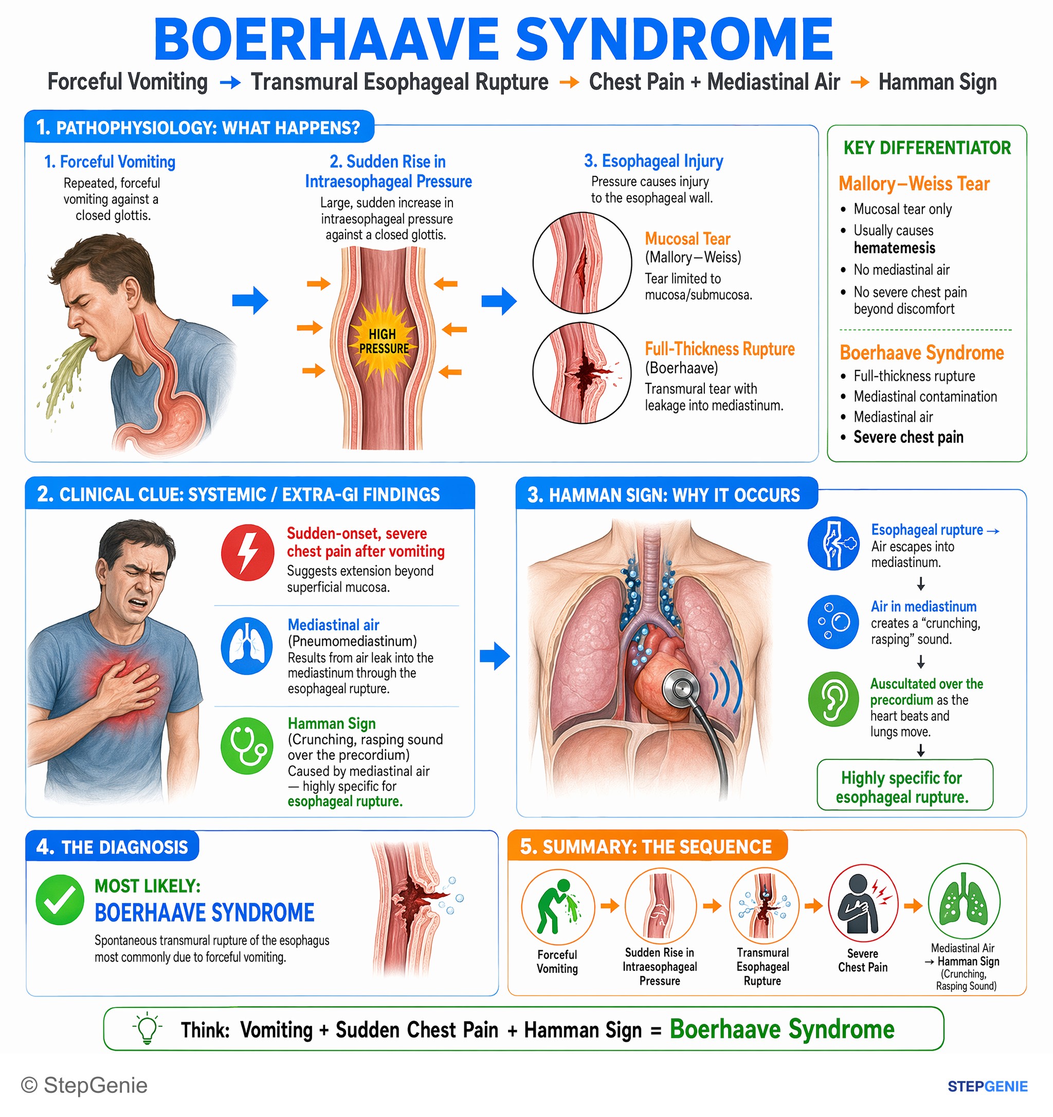 Gastroesophageal disorders — StepGenie USMLE Step 1 explanation infographic