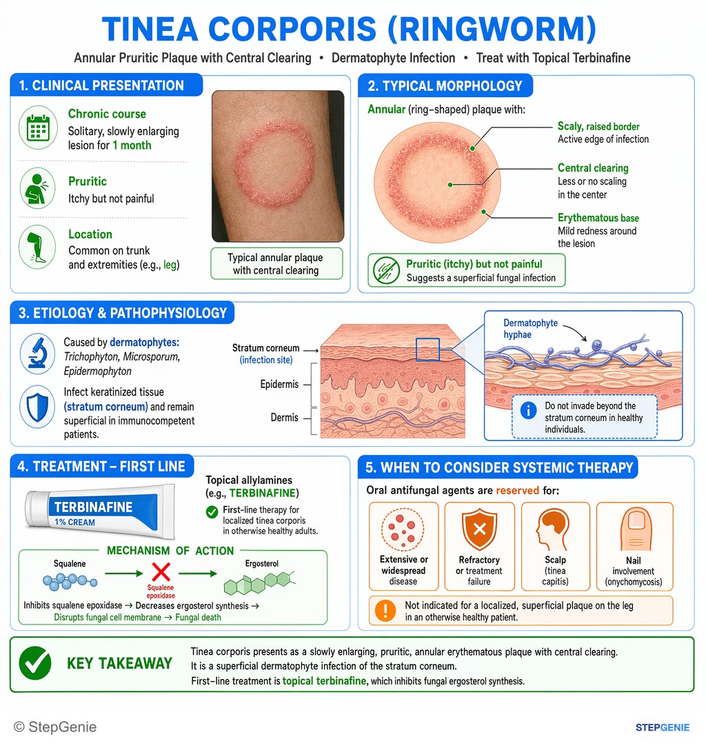 Inflammatory dermatoses and bullous diseases — StepGenie USMLE Step 2 explanation infographic